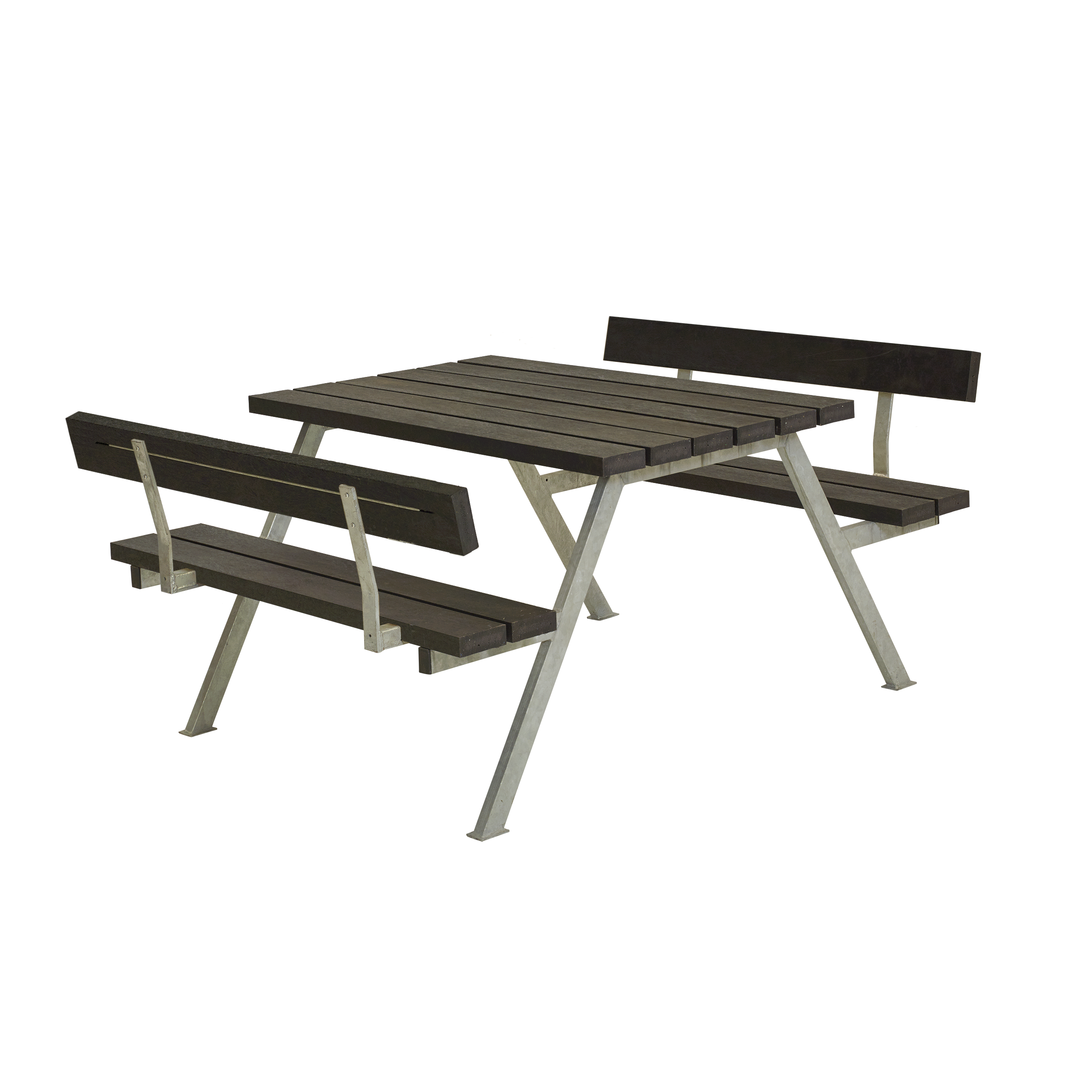 Alpha Bord/Bænkesæt m/2 ryglæn - 118 cm - ReTex - Sort