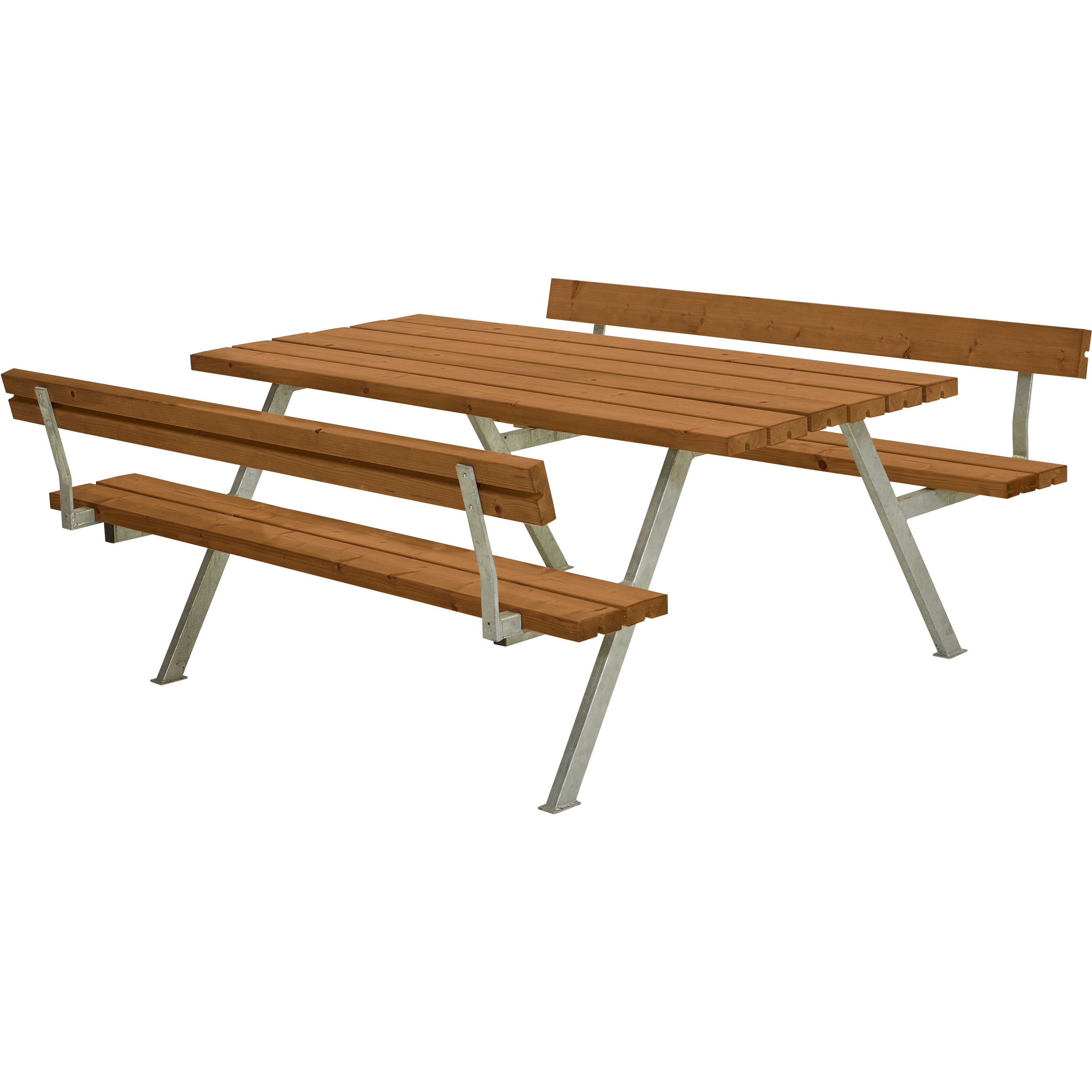 Alpha Bord/Bænkesæt m/2 ryglæn - 177 cm - Grundmalet Teak