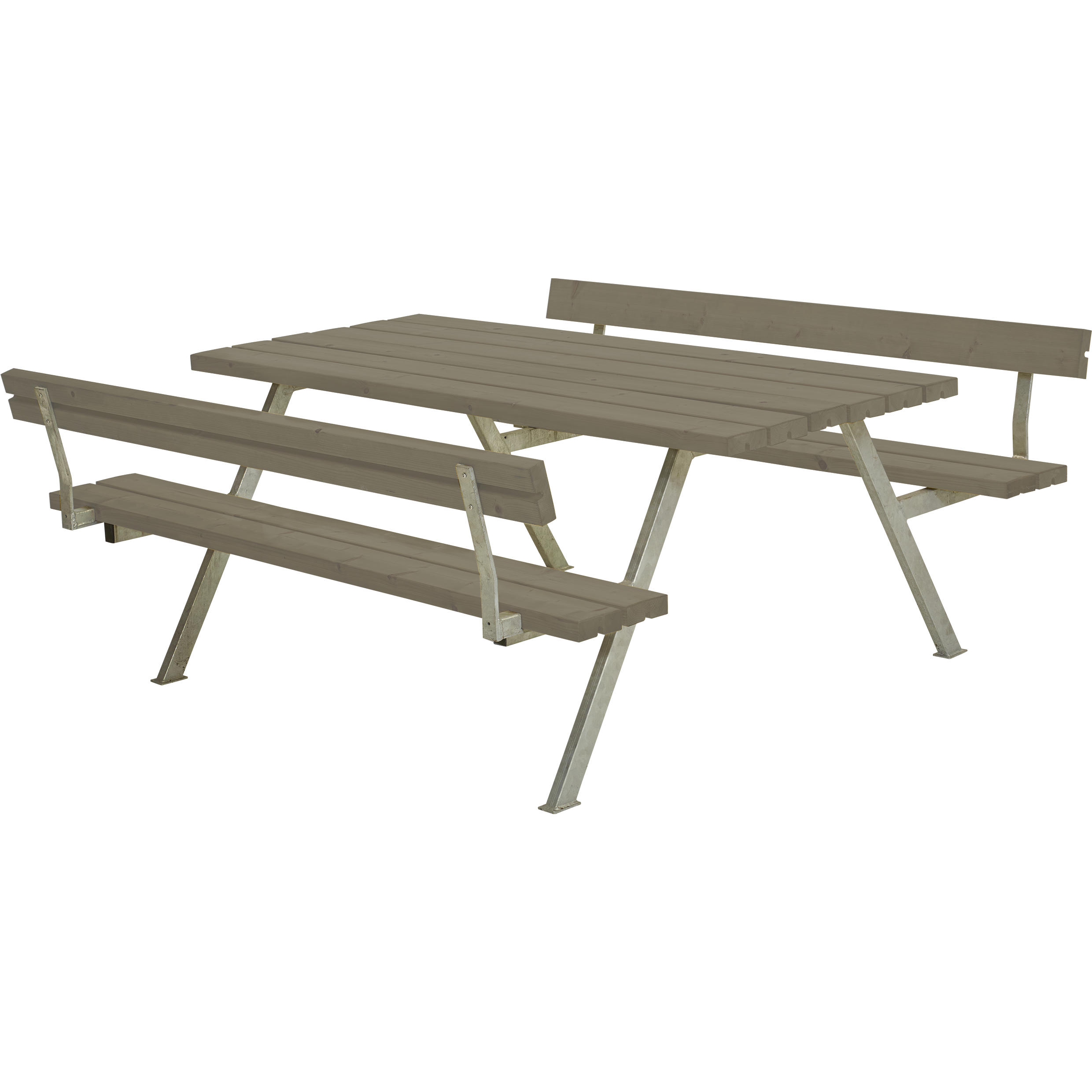 Alpha Bord/Bænkesæt m/2 ryglæn - 177 cm - Gråbrun
