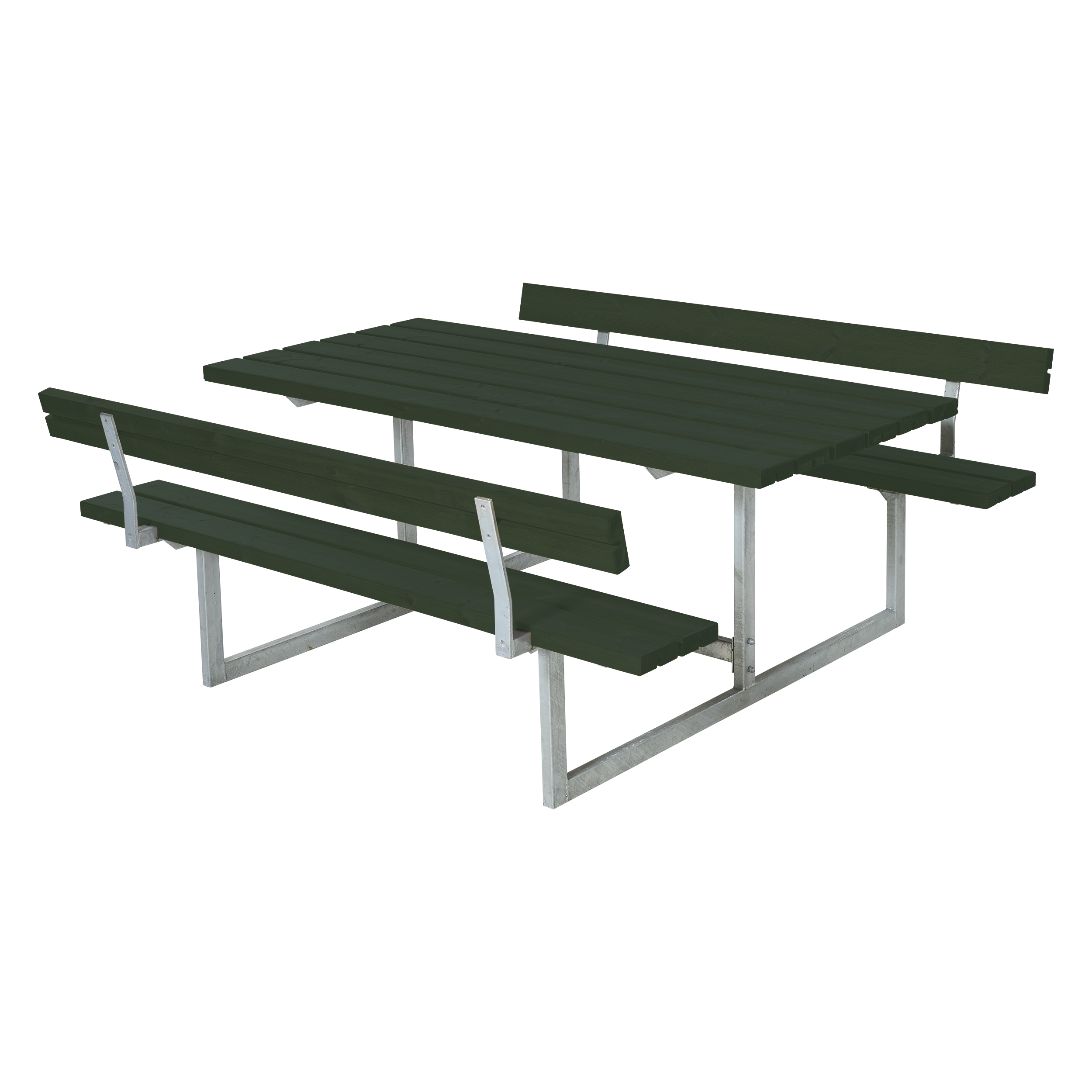 Basic Bord/Bænkesæt m/2 ryglæn - 177 cm - Grøn