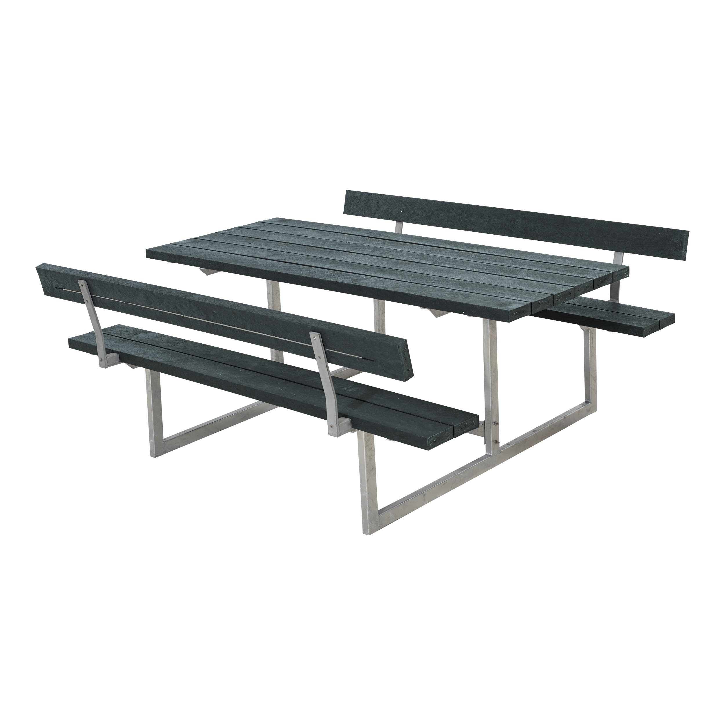 Basic Bord/Bænkesæt m/2 ryglæn - 177 cm - ReTex - Grå