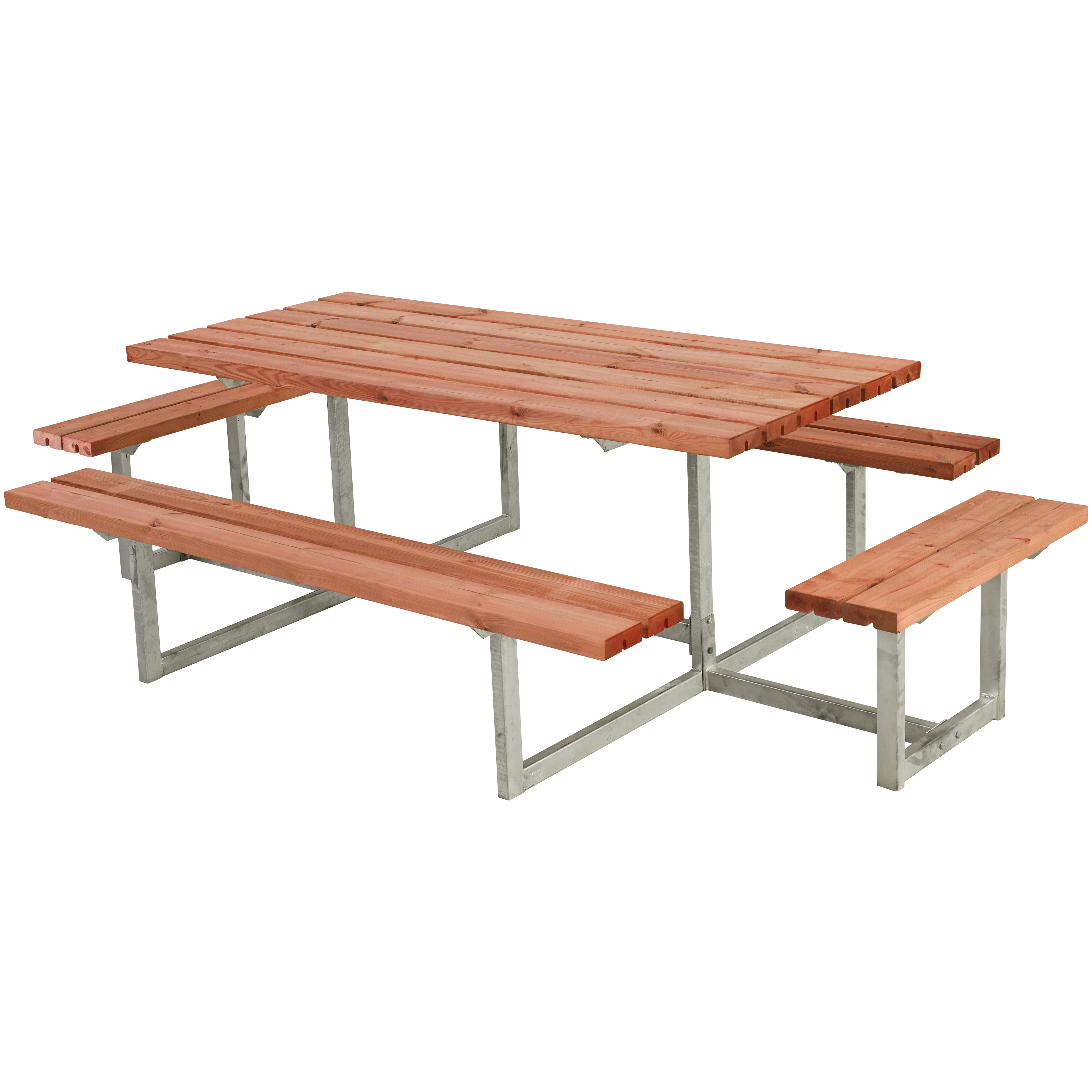 Basic Bord/Bænkesæt m/2 påbygninger - 260 cm - Grundmalet Teak