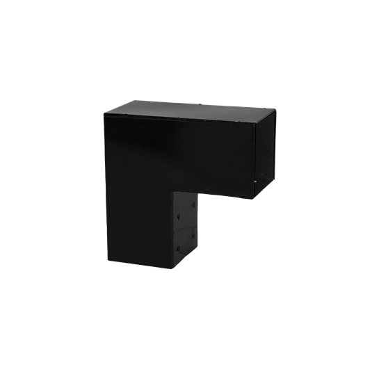 Cubic Hjørnebeslag enkelt - til 9×9 cm stolper - Sort
