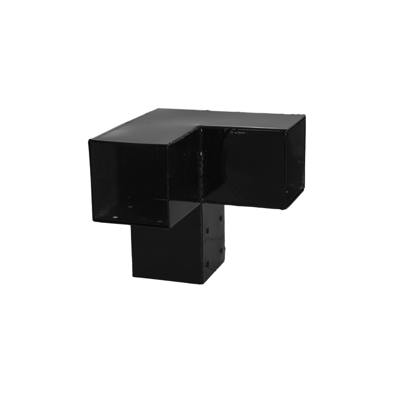 Cubic Eckbeschlag Doppel für 9×9 cm Pfosten - Schwarz