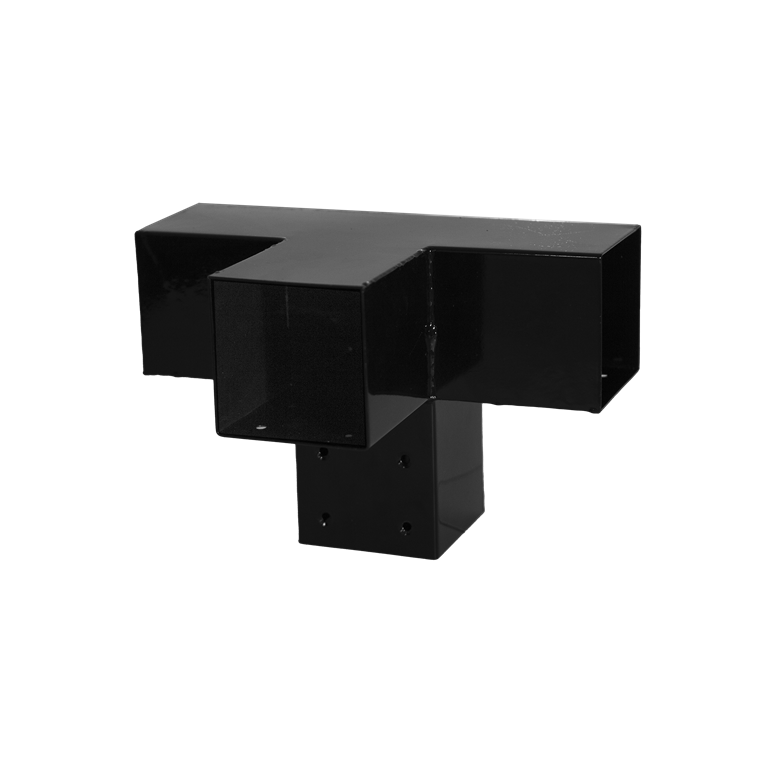 Cubic Verlängerbeschlag Doppel für 9×9 cm Pfosten - Schwarz