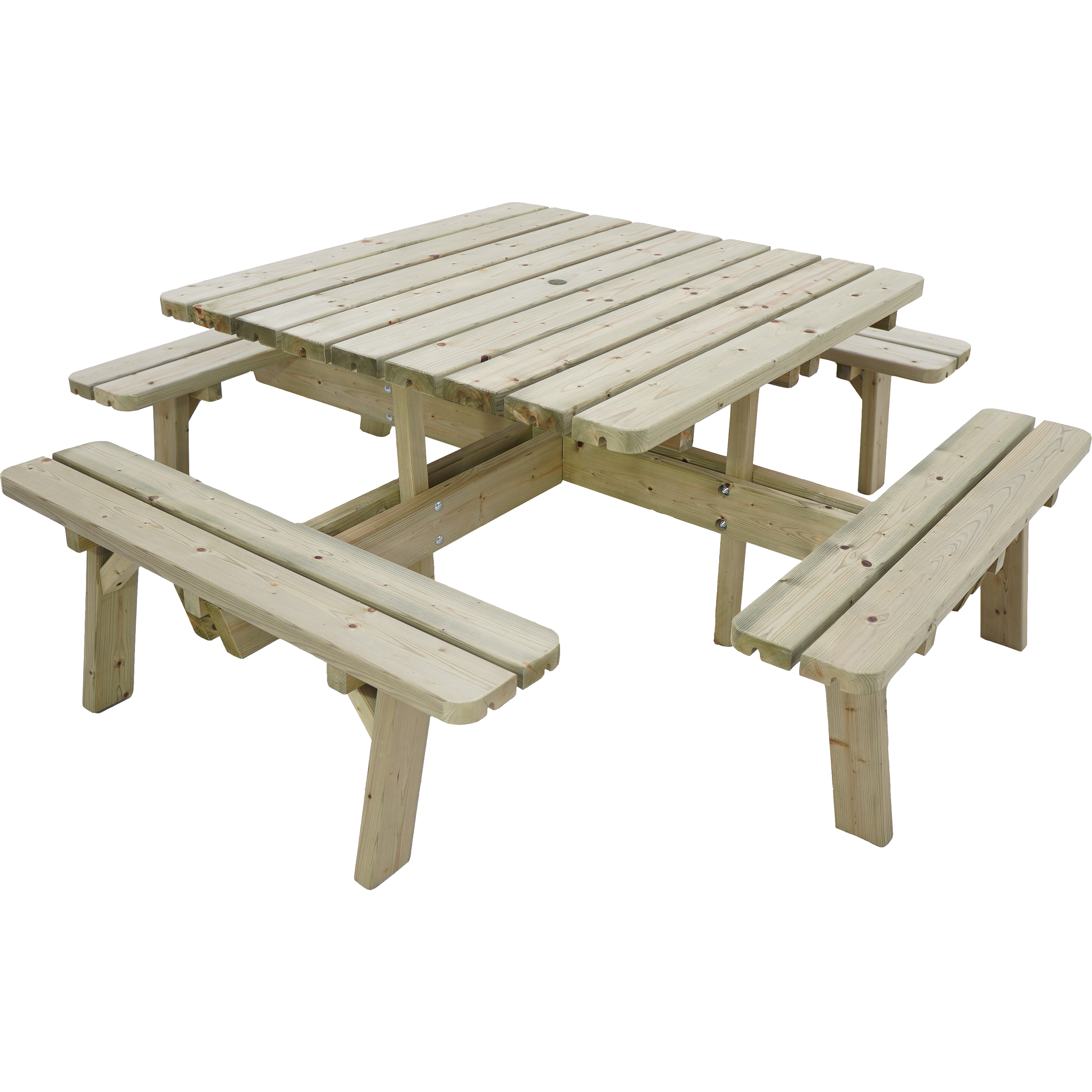 4-Kantet Bord-/Bænkesæt - 201 cm - Trykimprægneret