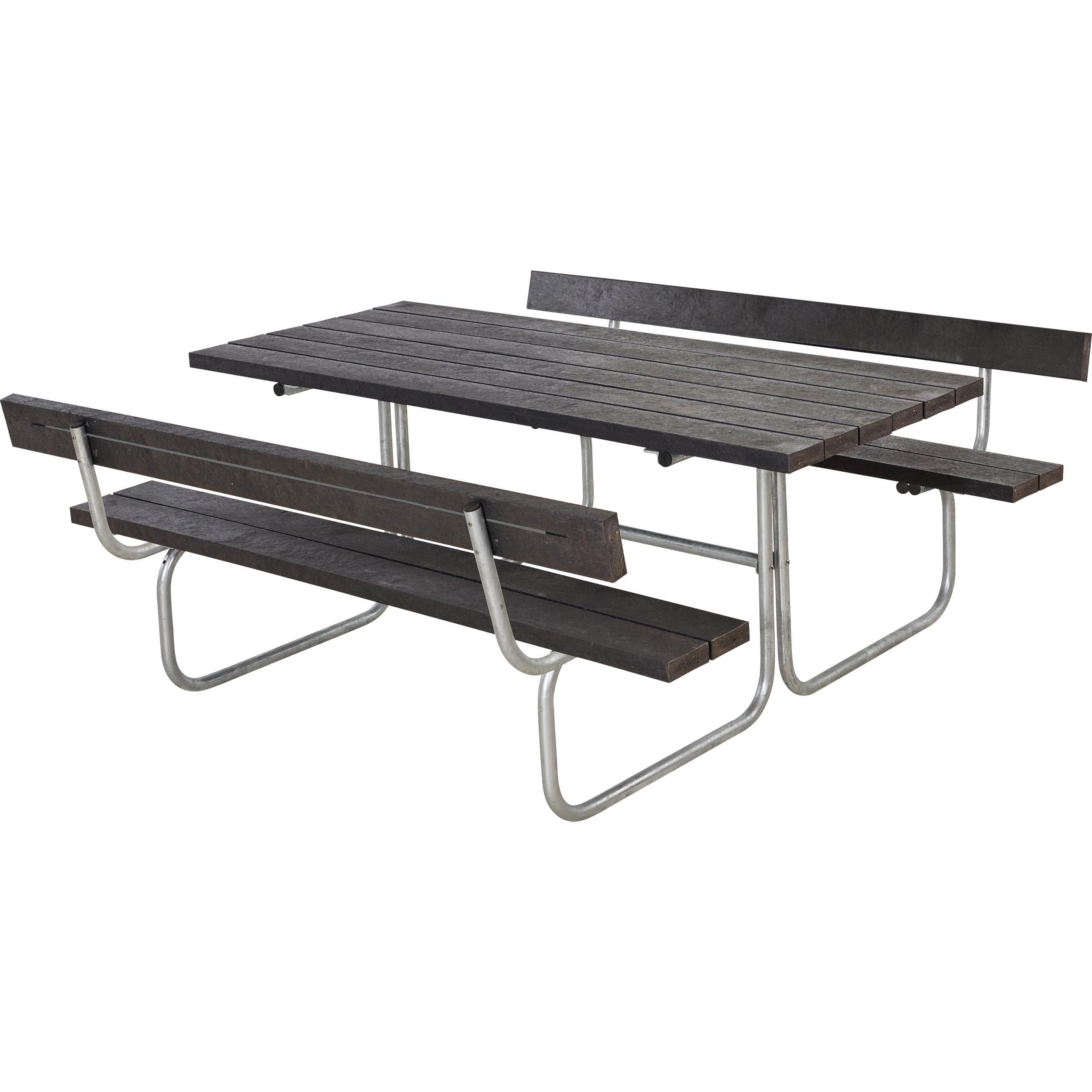 Classic Bord/Bænkesæt m/2 ryglæn - 177 cm - ReTex - Sort