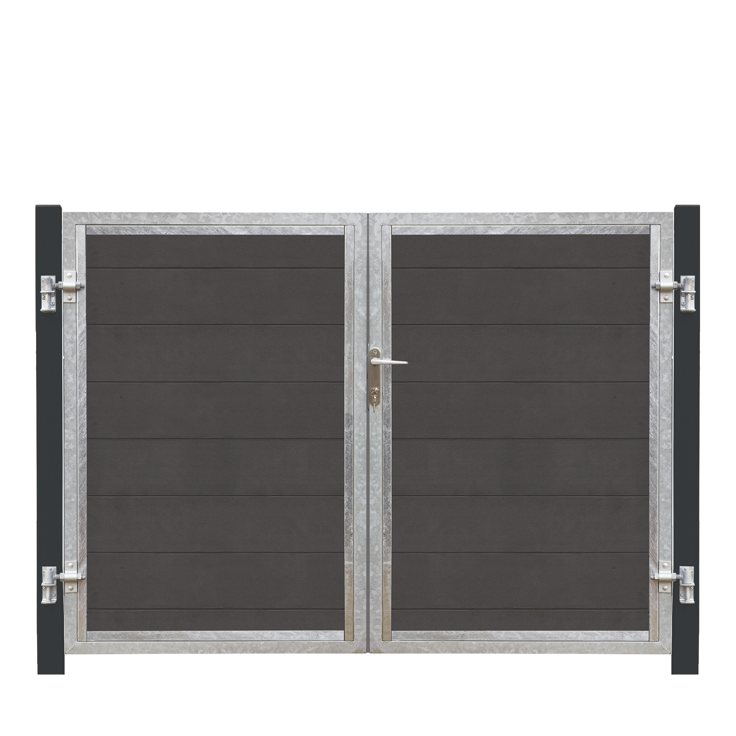 Futura Dobbeltlåge HI 197×145 cm + 16 cm gråsorte stålstolper