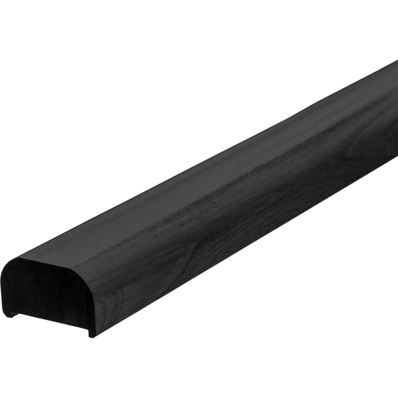 Handlauf für Stahlpfosten in Mahagoni - 199 cm - Schwarz RAL 9005