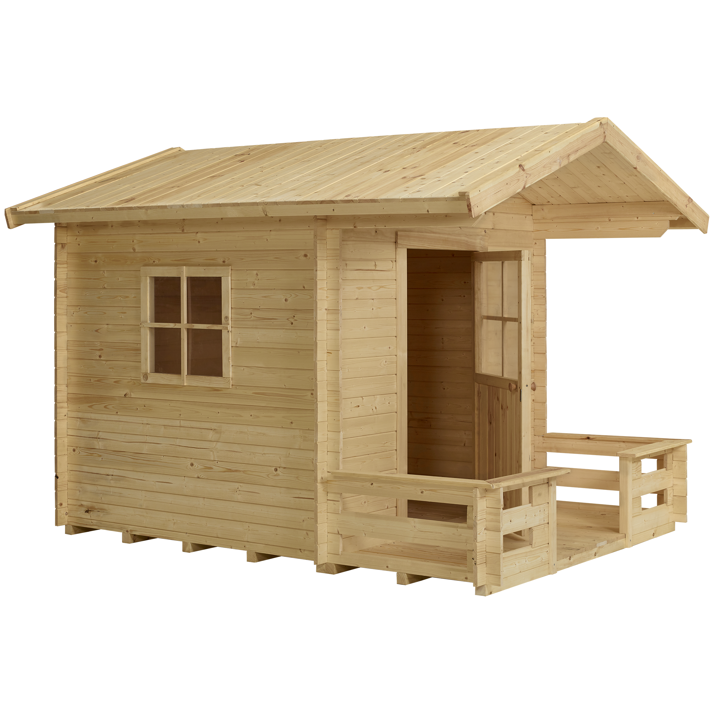 Legehus - grundmål 182×161 cm + 72 cm terrasse - Ubehandlet