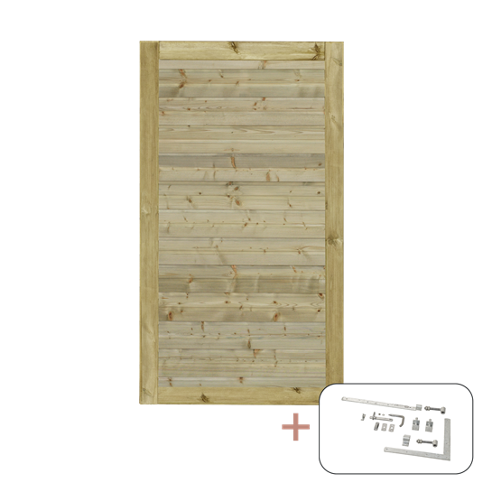 PLUS Plank Enkeltlåge inkl. beslag - 100×163 cm