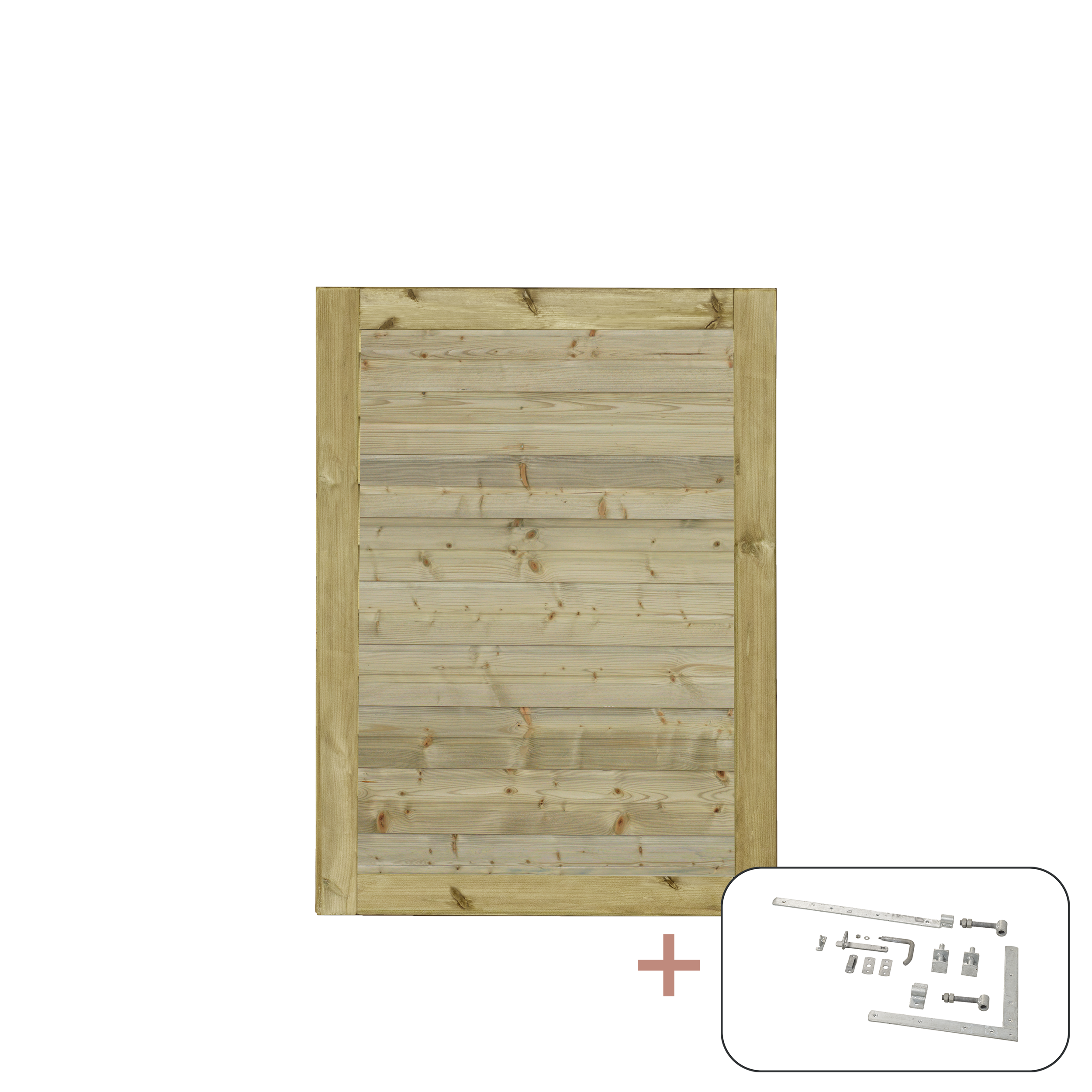 PLUS Plank Enkeltlåge inkl. beslag - 100×125 cm