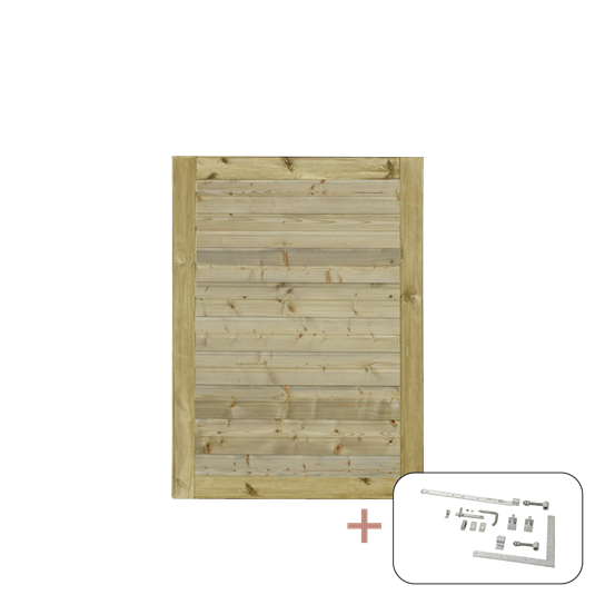 PLUS Plank Enkeltlåge inkl. beslag - 100×125 cm