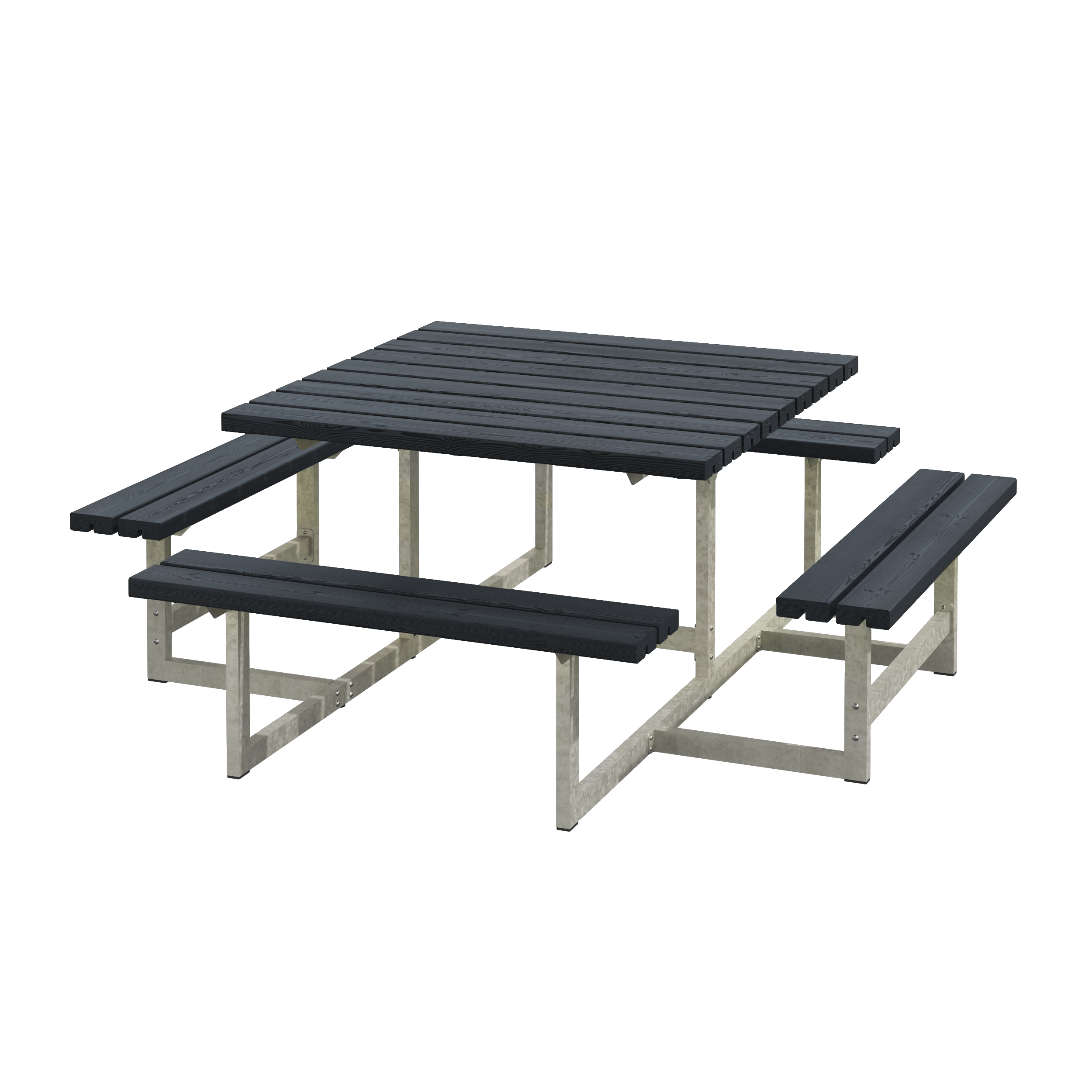 Picnic Bord/Bænkesæt - 200 cm - Sort