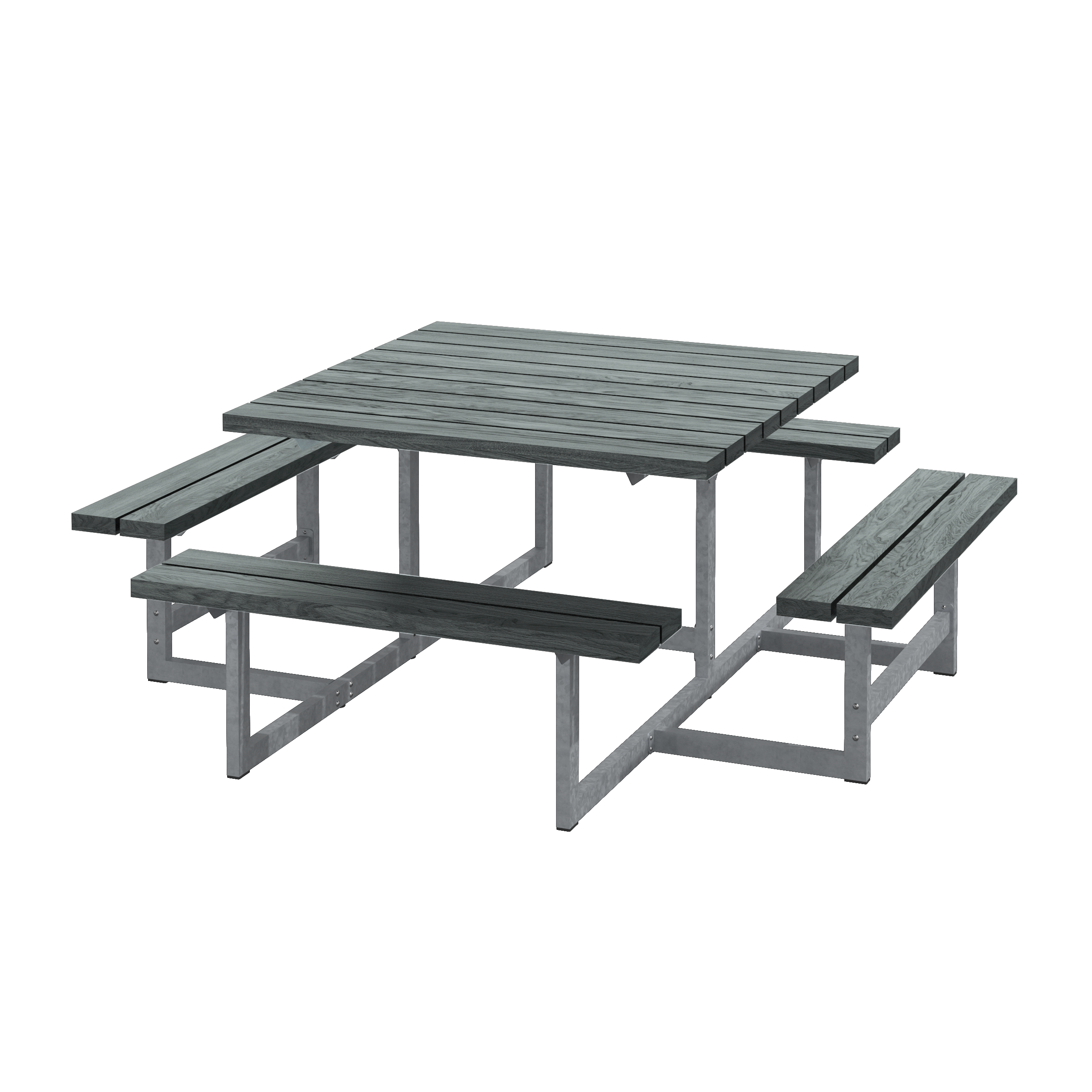 Picnic Bord/Bænkesæt - 200 cm - ReTex - Grå