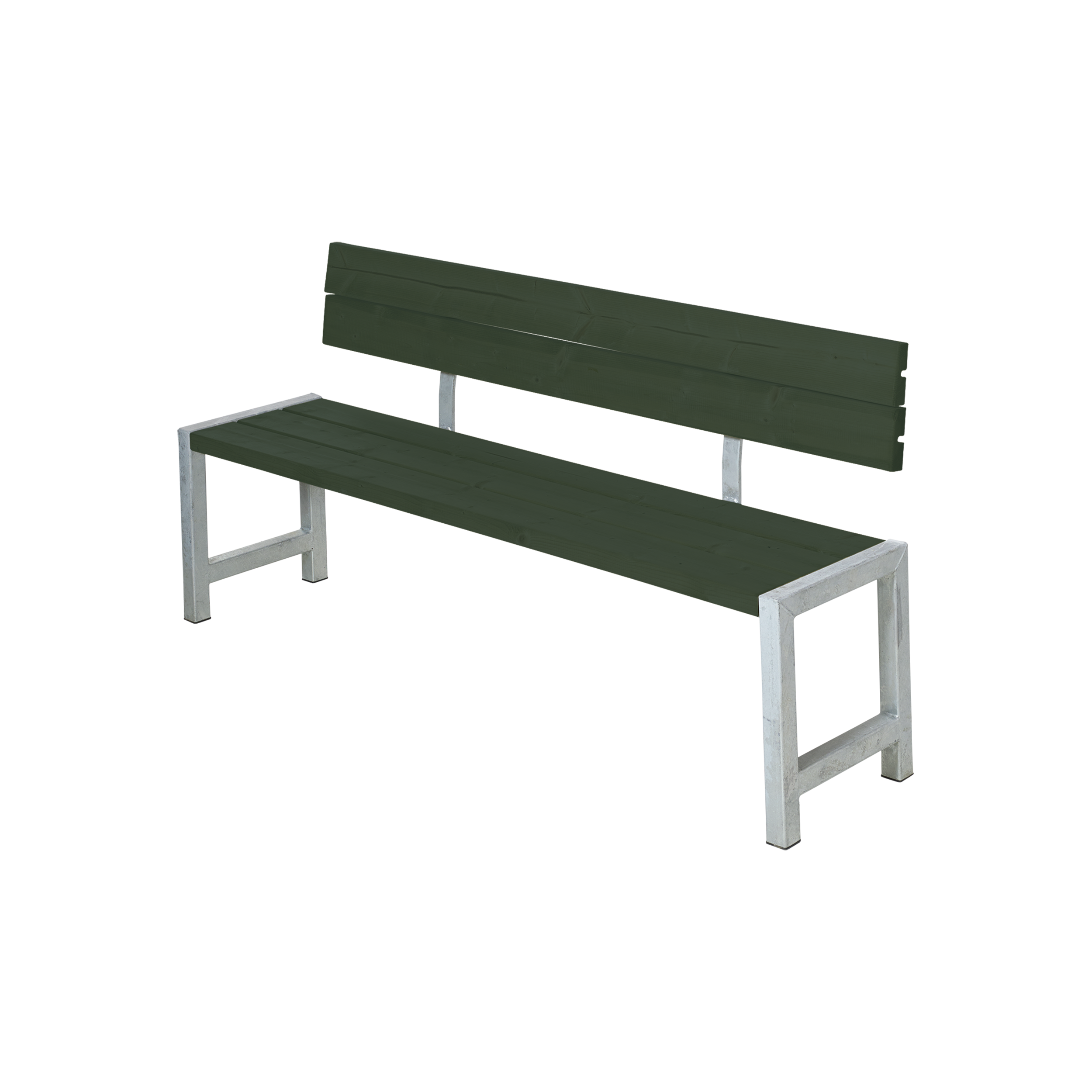 Plankebænk m/ryglæn - 176 cm - Grøn