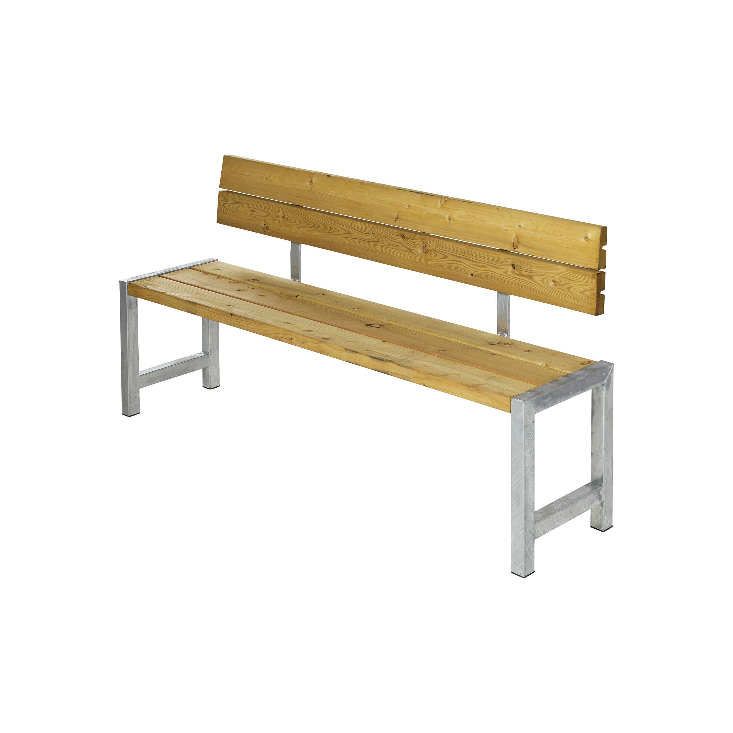 Plankebænk m/ryglæn - 176 cm - Lærk