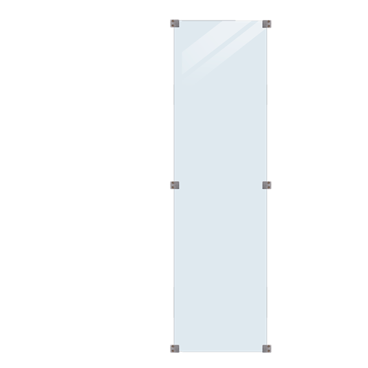 Hærdet Glashegn - Klart - 55,4x176 cm