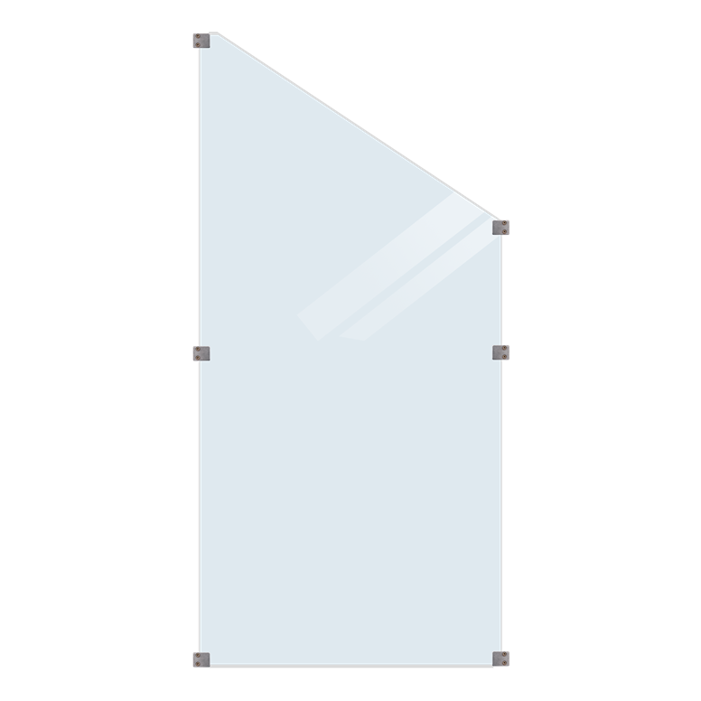 Hærdet Glashegn - Klart - Skråelement - 90x180/127 cm