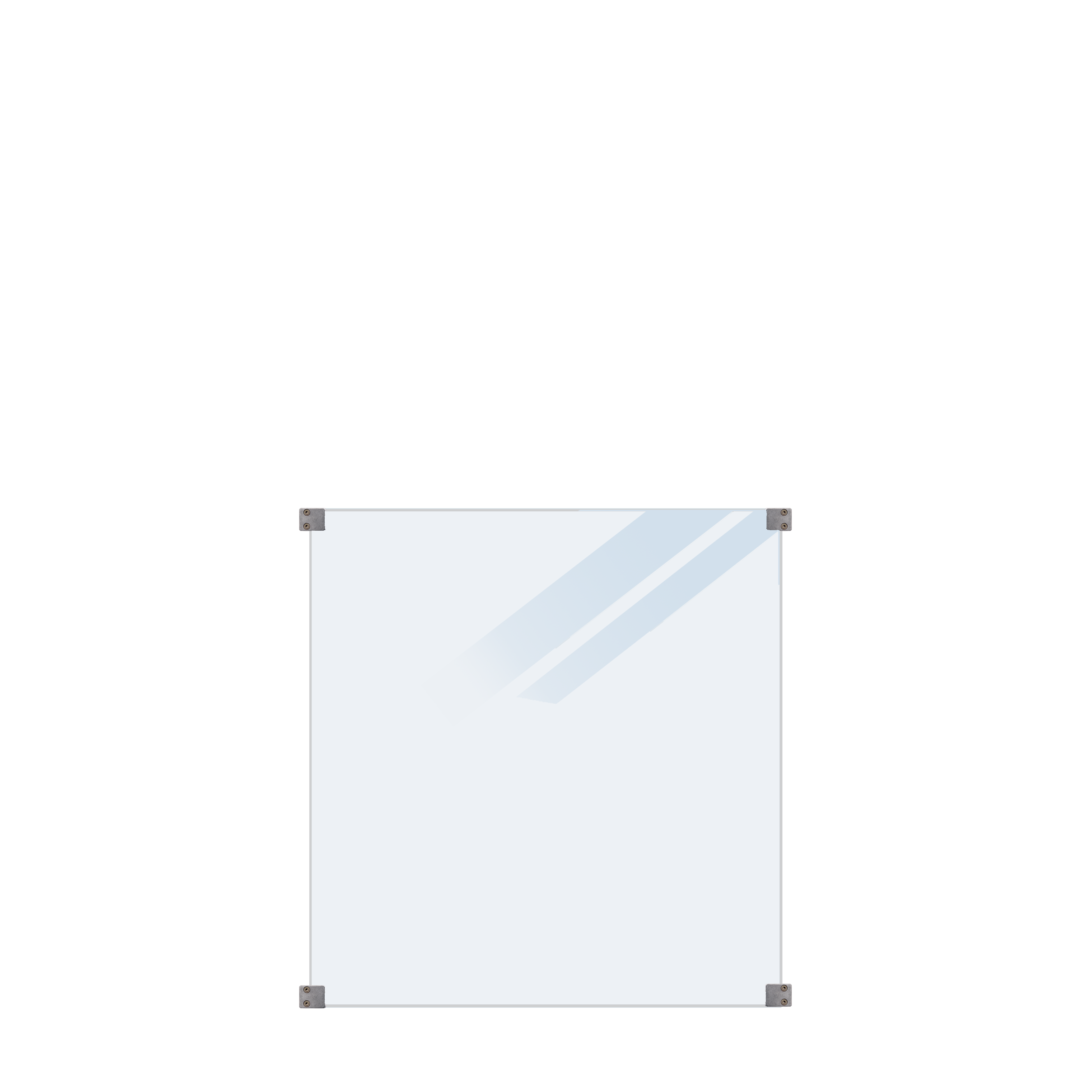 Lamineret Glashegn - frosted til runde stolper  - 90x91 cm