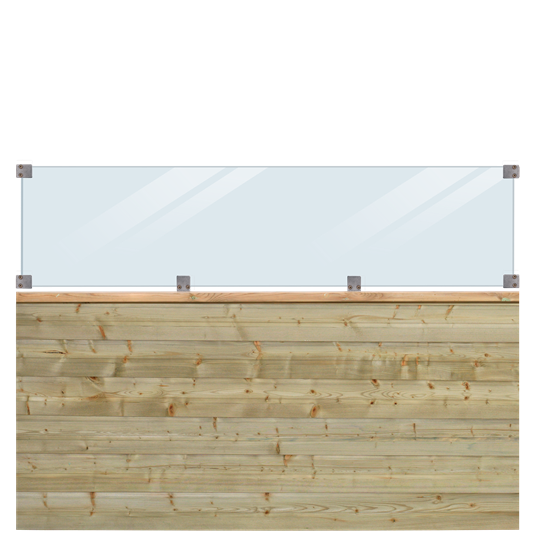 PLUS Plank Profilzaun m/Glas - 174x125 cm