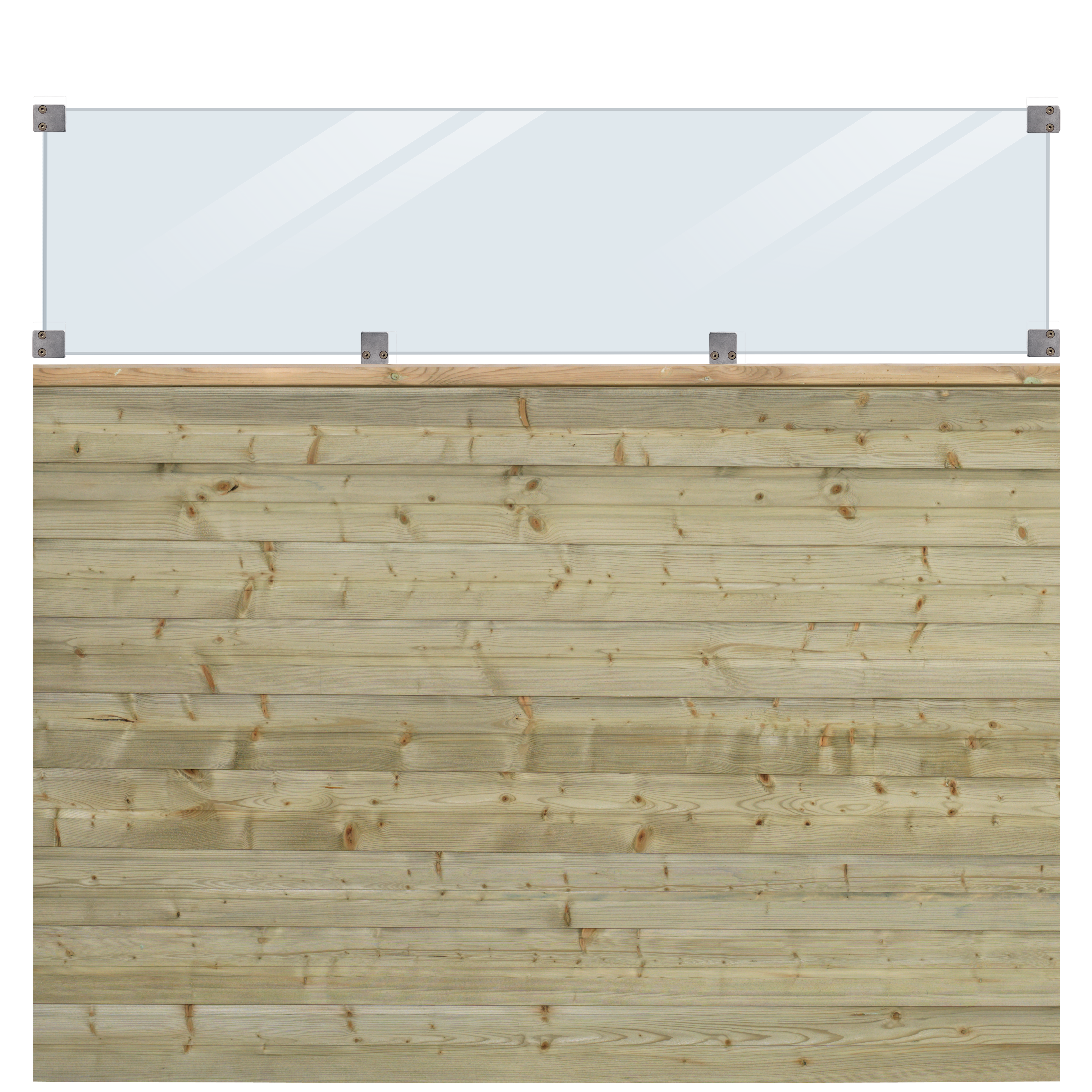 PLUS Plank Profilhegn m/glas - 174x163 cm