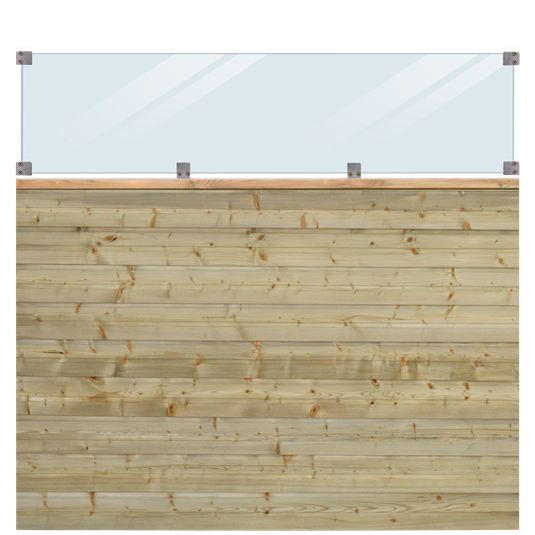 PLUS Plank Profilzaun m/Glas - 174x163 cm