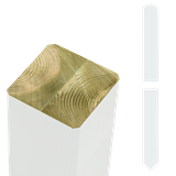 Omlimet stolpe - 9×9×238 cm - m/spids ende