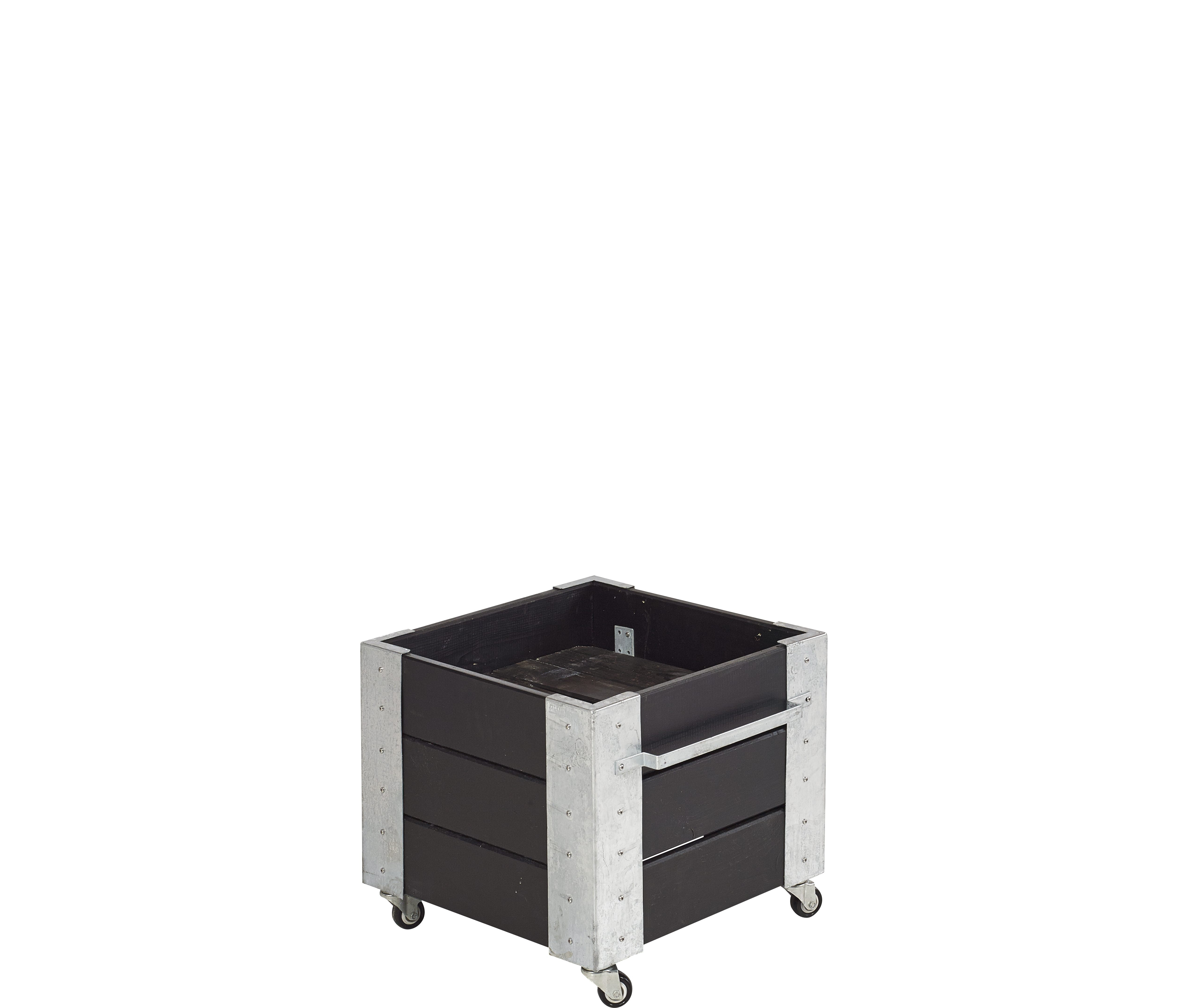 Cubic Blomsterkasse m/hjul - 46×45 cm - Sort
