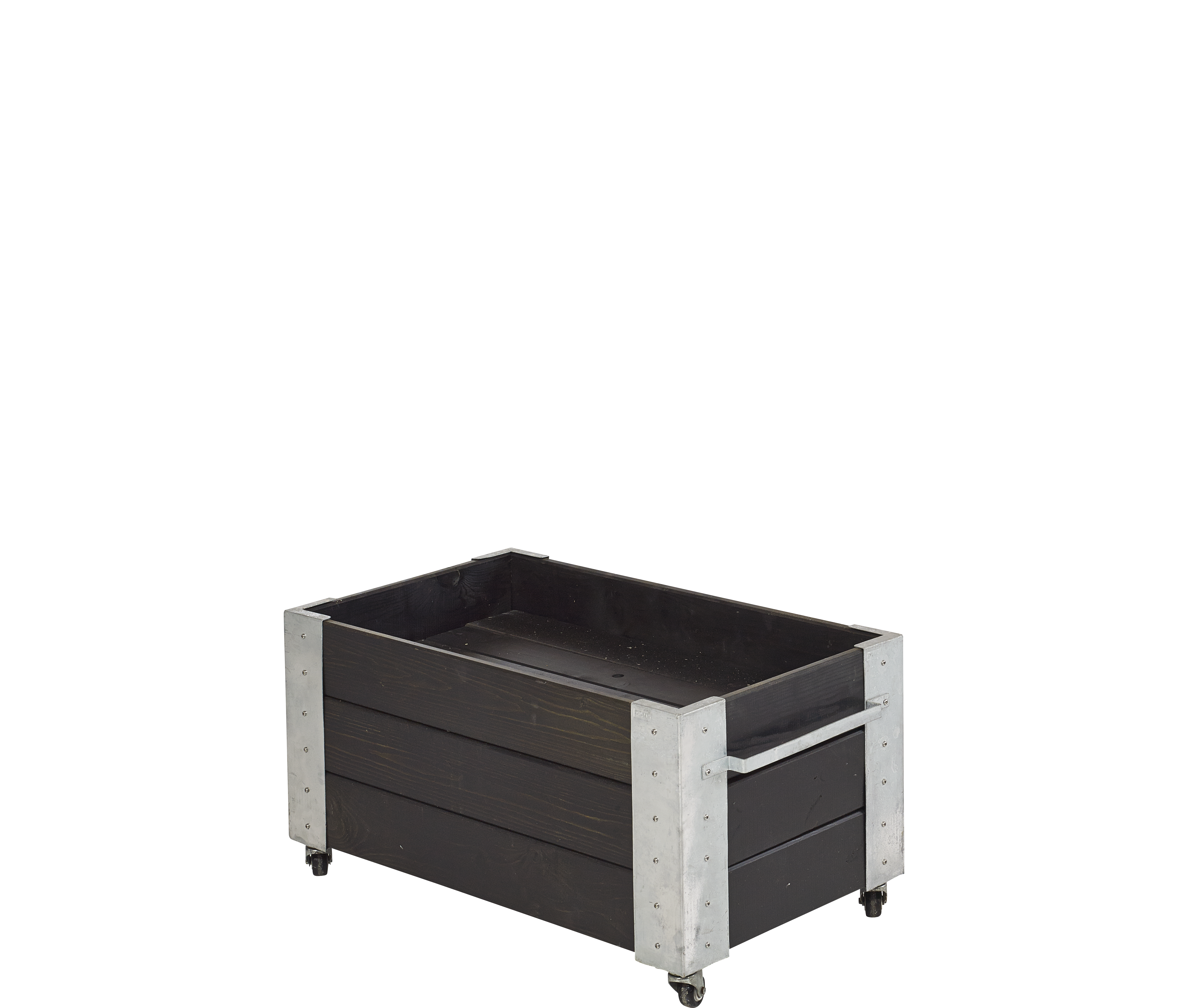 Cubic Blomsterkasse m/hjul - 87×45 cm - Sort