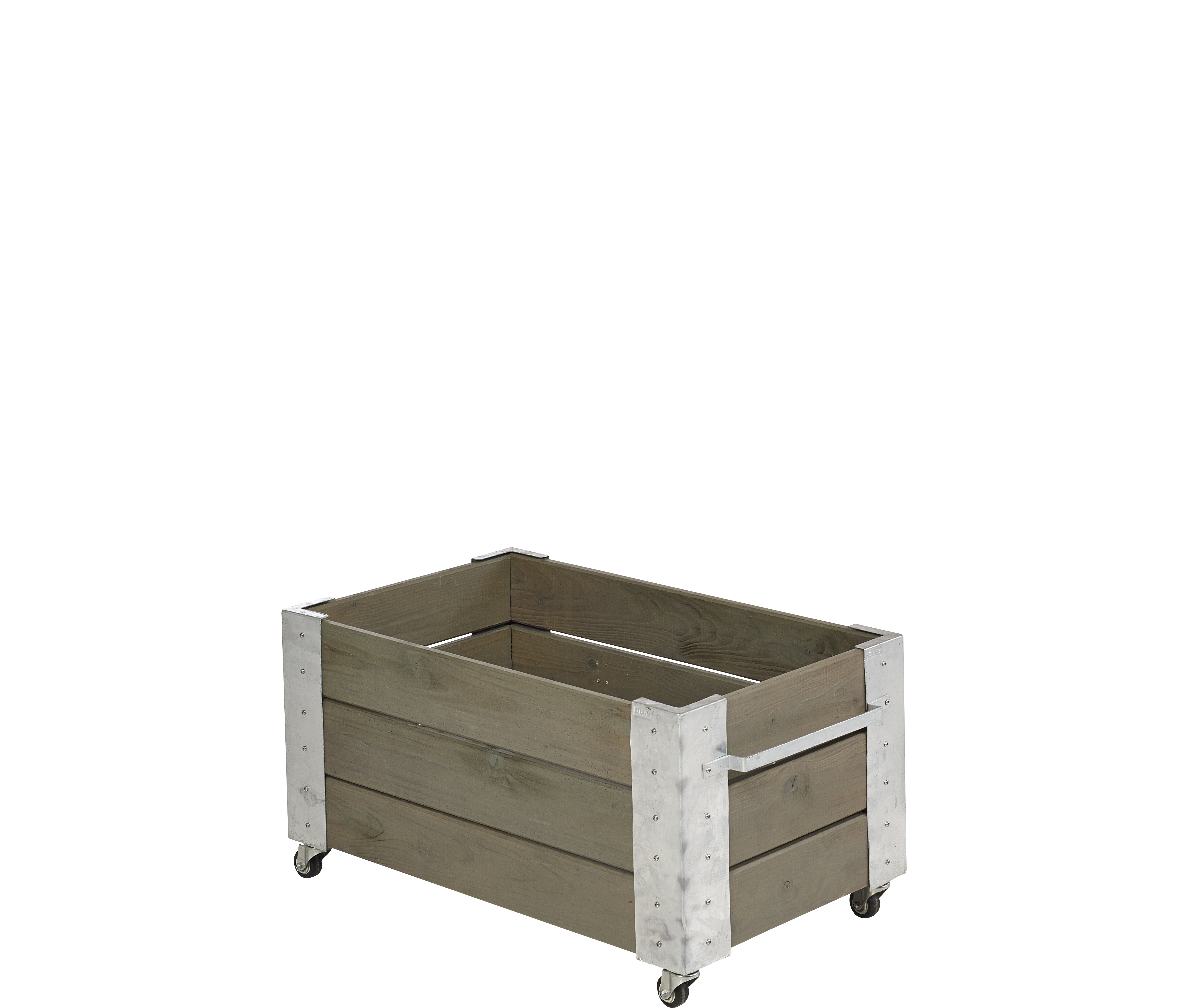 Cubic Blomsterkasse m/hjul - 87×45 cm - Gråbrun