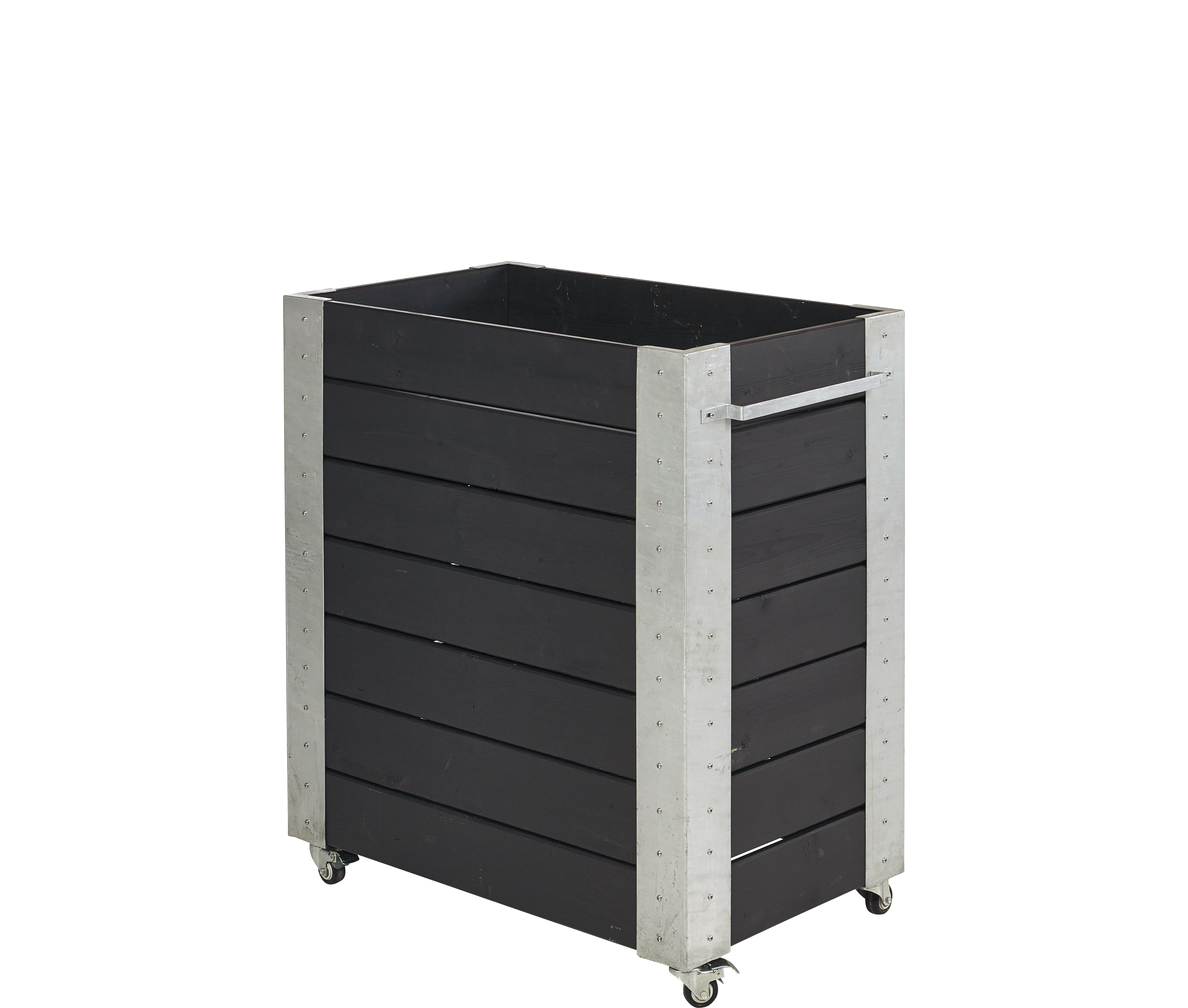 Cubic Blomsterkasse m/hjul - 87×95 cm - Sort