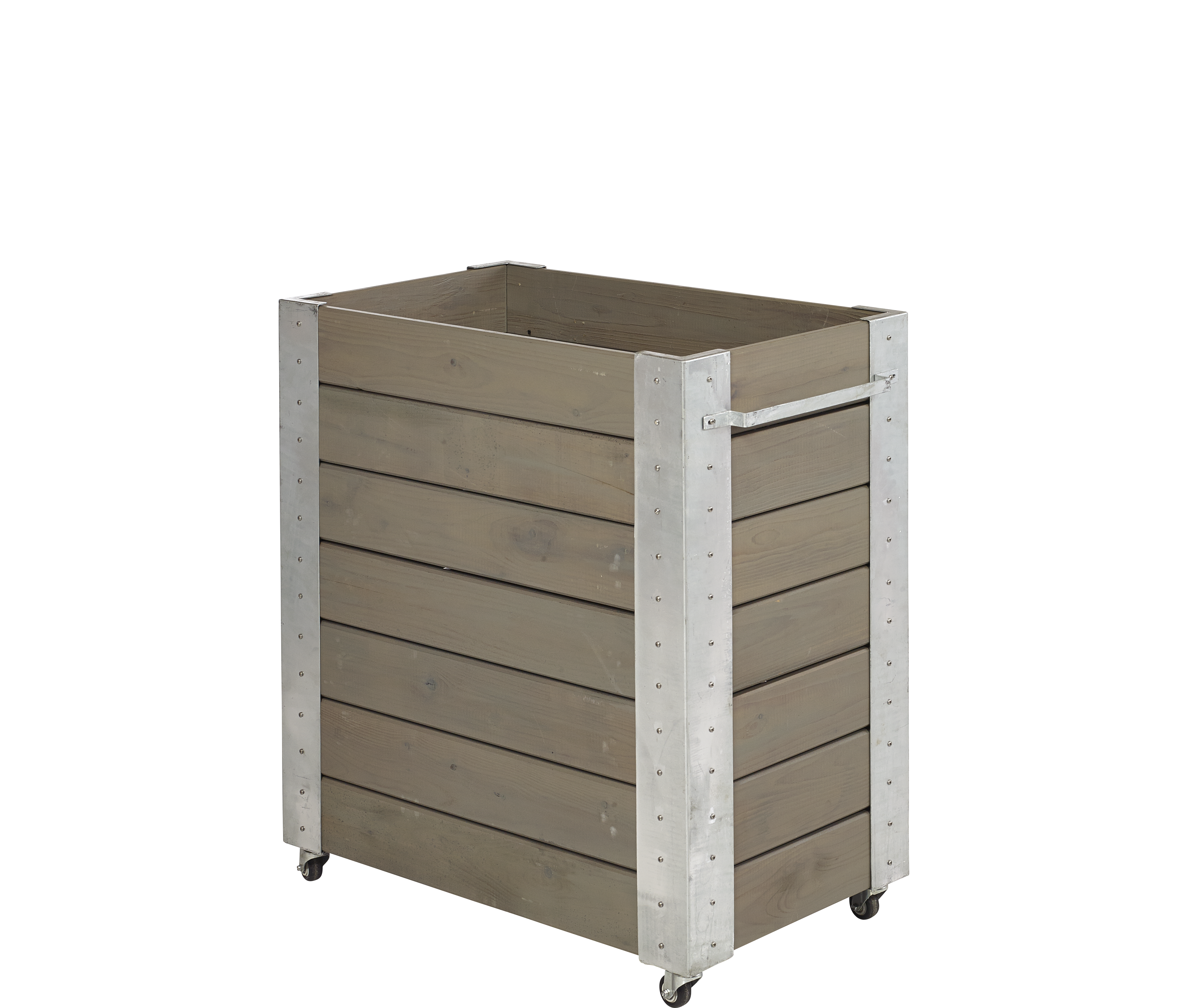 Cubic Blomsterkasse m/hjul - 50×87×95 cm - Gråbrun