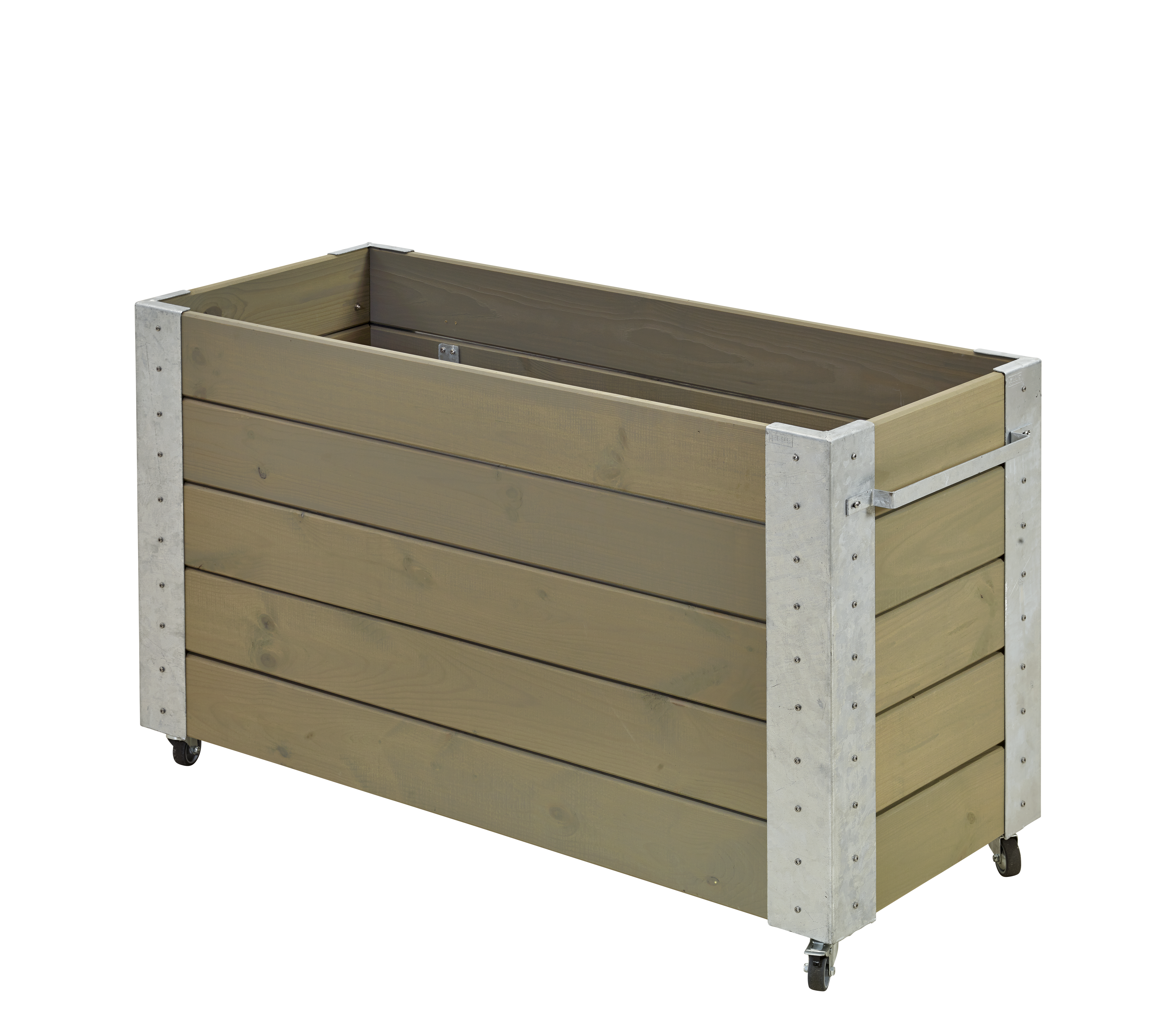 Cubic Blomsterkasse m/hjul - 50×120×70 cm - Gråbrun