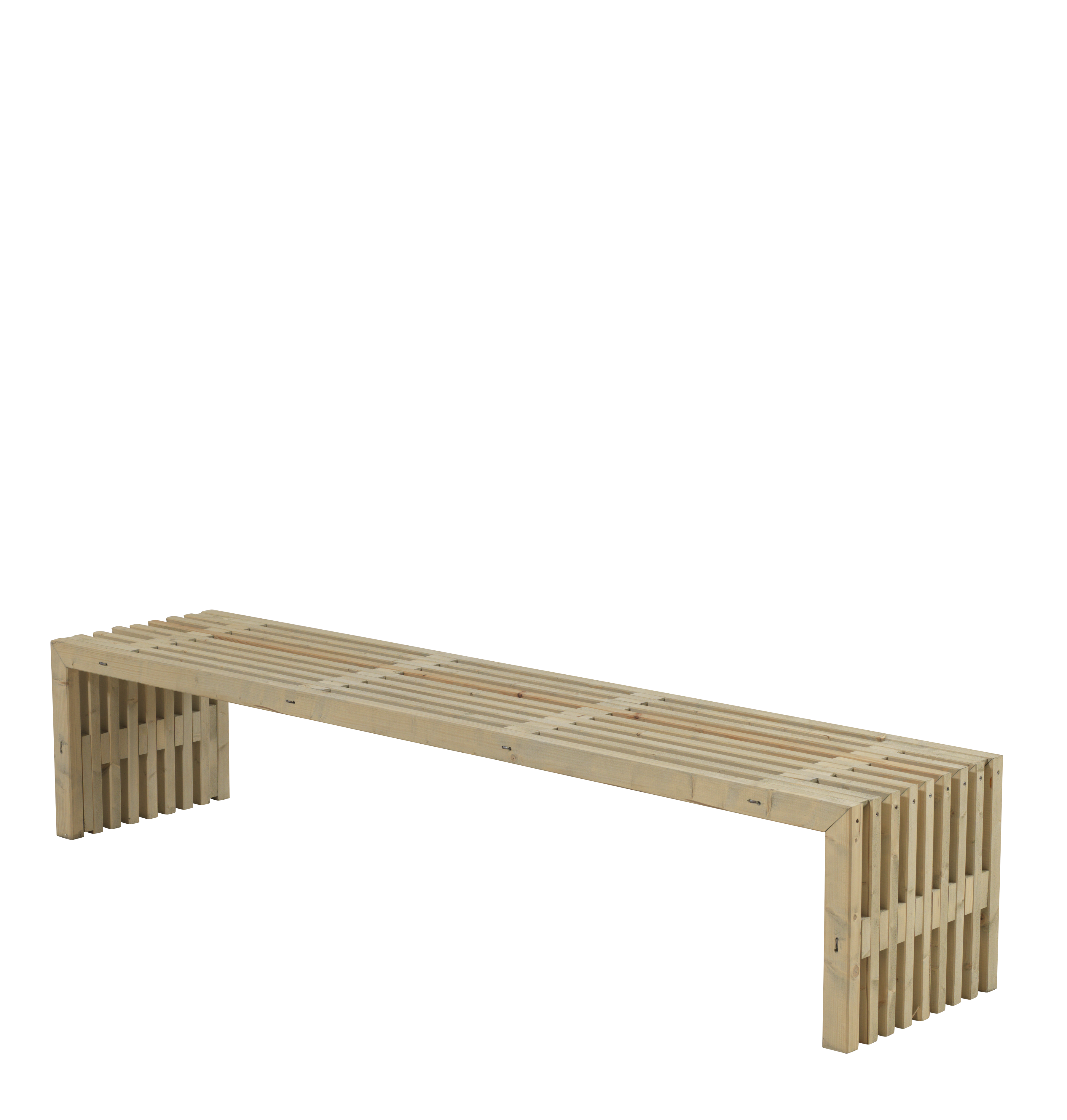 Rustik Trallebænk Design - 218×49 cm - Drivtømmerfarve