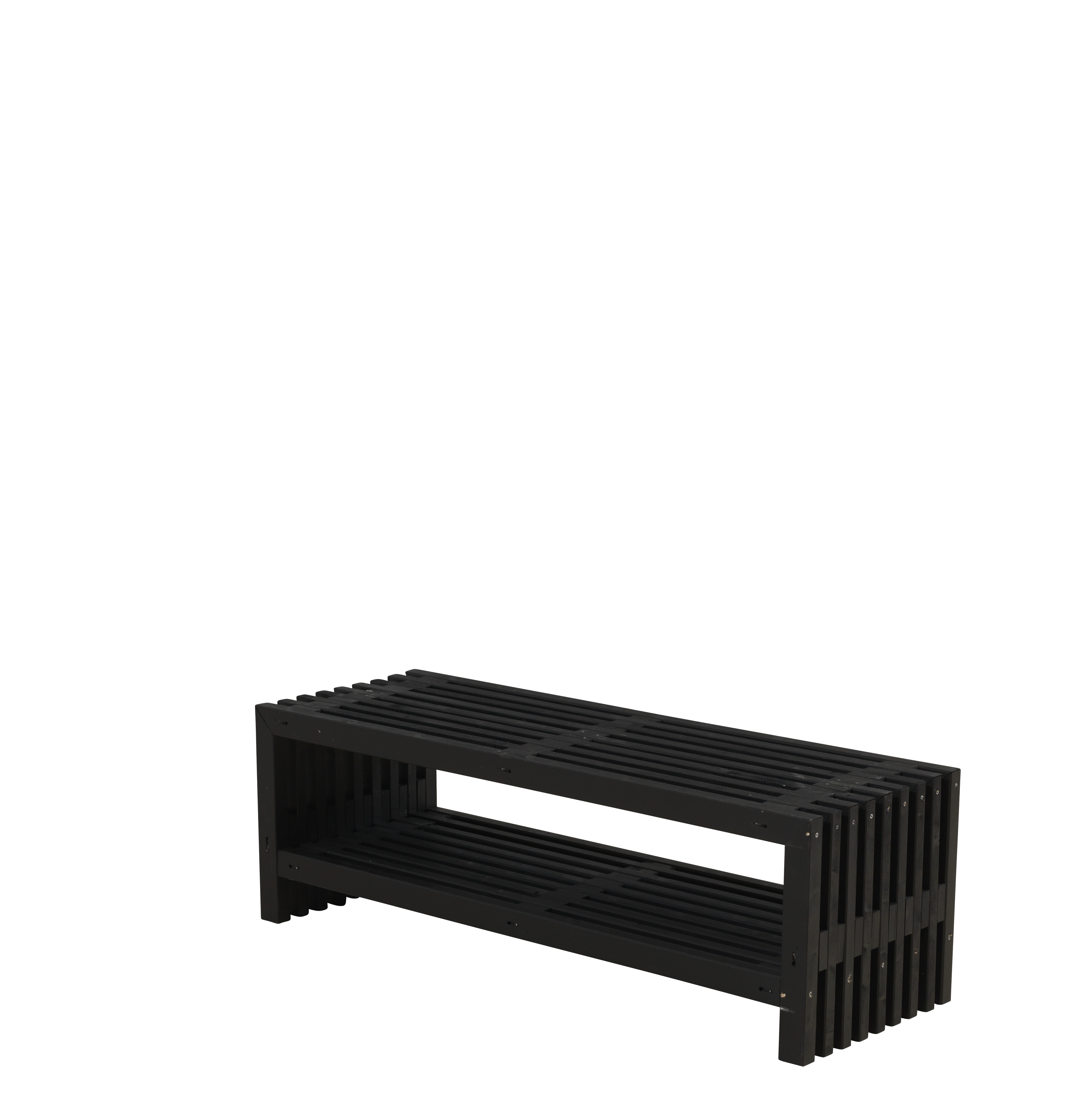 Rustik Trallebænk Design m/hylde - 138×49 cm - Sort