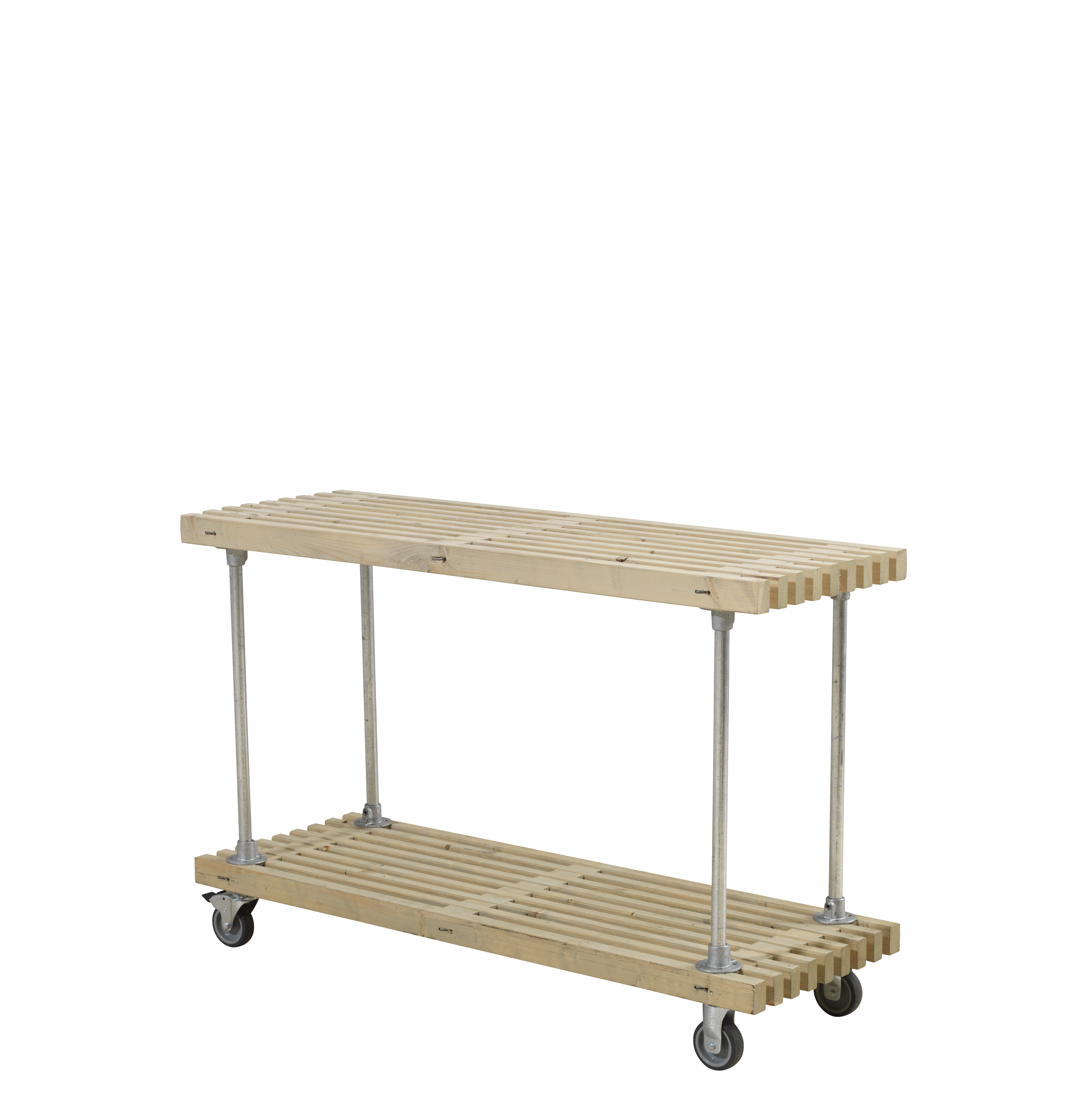 Tralle Grill-/Anretterbord m/hjul - 138 cm - Drivtømmerfarve