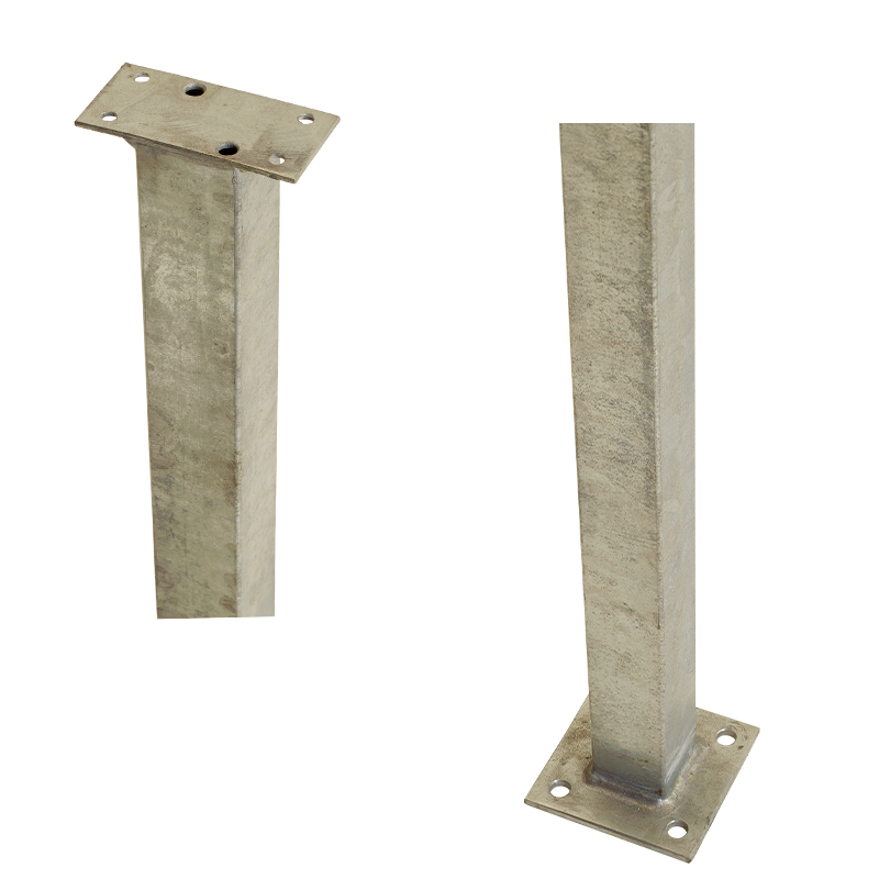 Stålstolpe m/fod til gelænder - 4,5x4,5x103,3 cm
