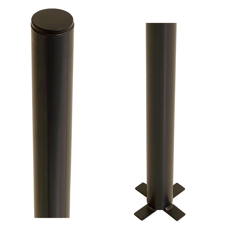 Stålstolpe rund - Ø42,4 mm × 186 cm - til nedstøbning