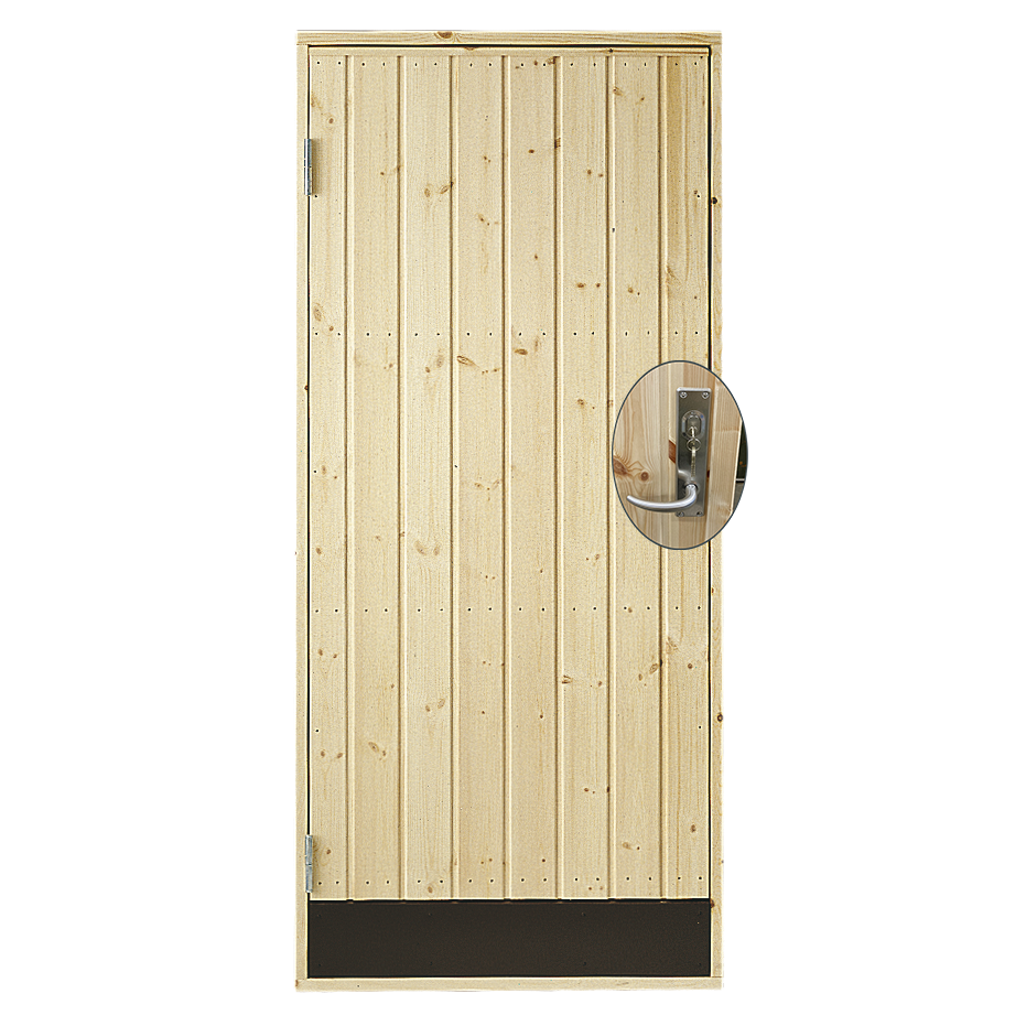 Udhusdør panel inkl. karm/montagesæt - VU - 78,6×187,8 cm