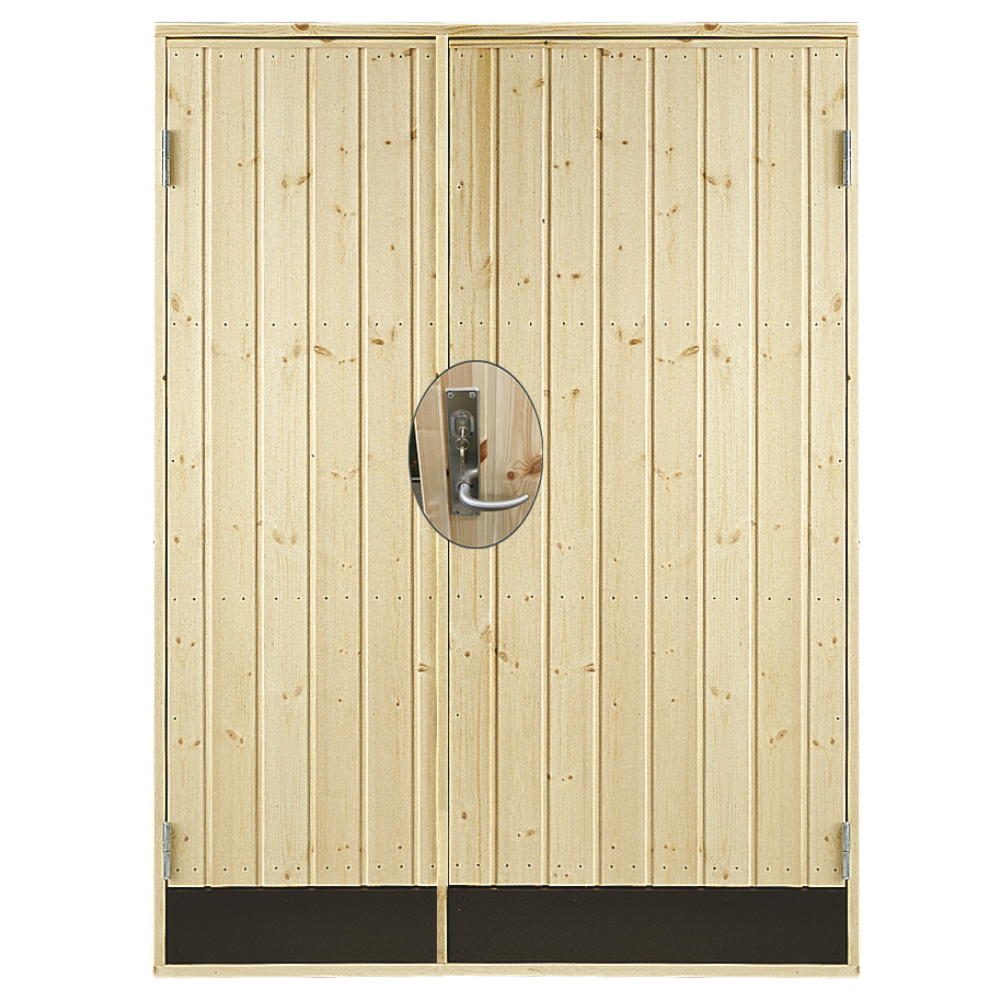 Dbl. udhusdør panel inkl. karm/montagesæt - HU - 127,8×187,8 cm