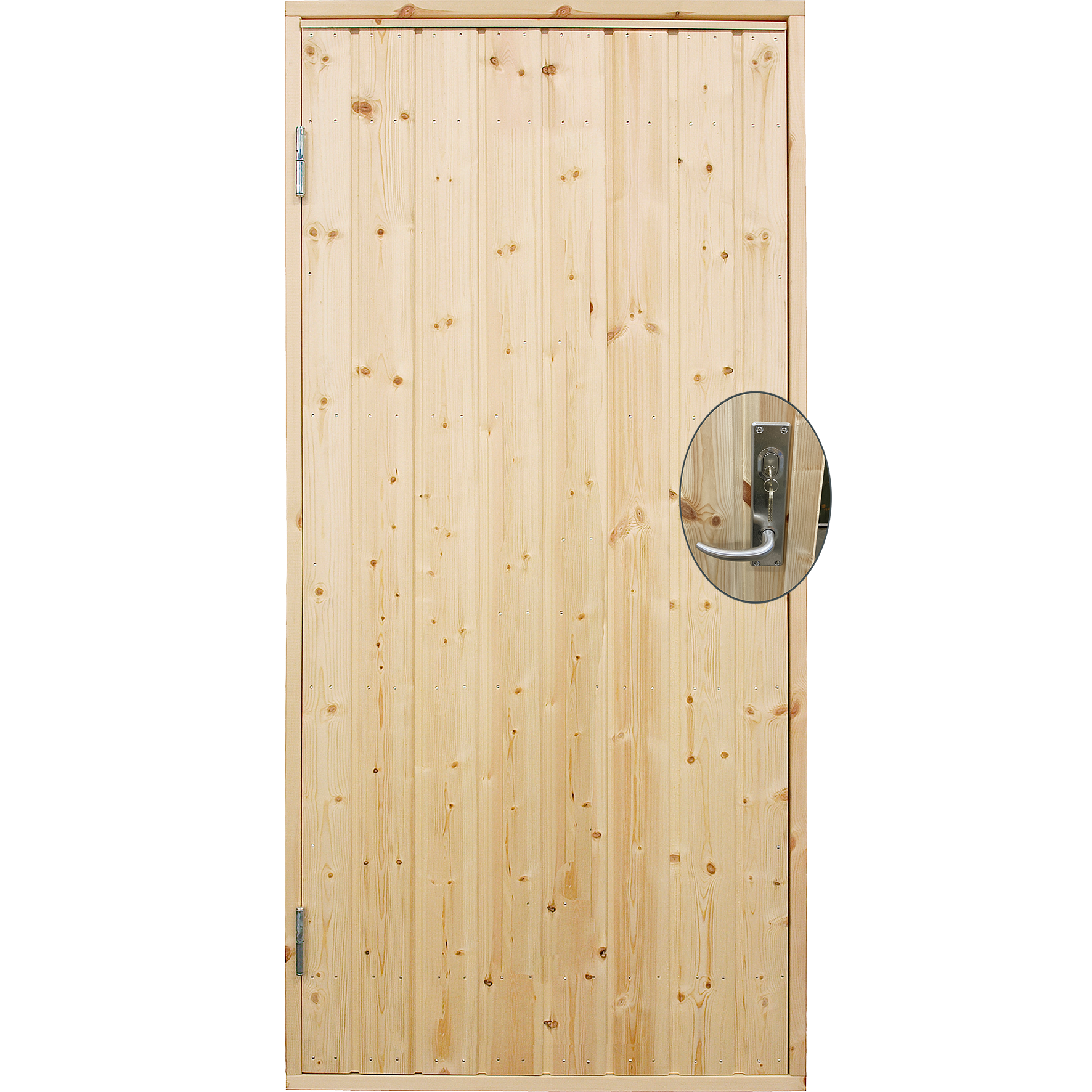 Udhusdør std. panel inkl. karm/montagesæt - VU - 88,6×197,8 cm