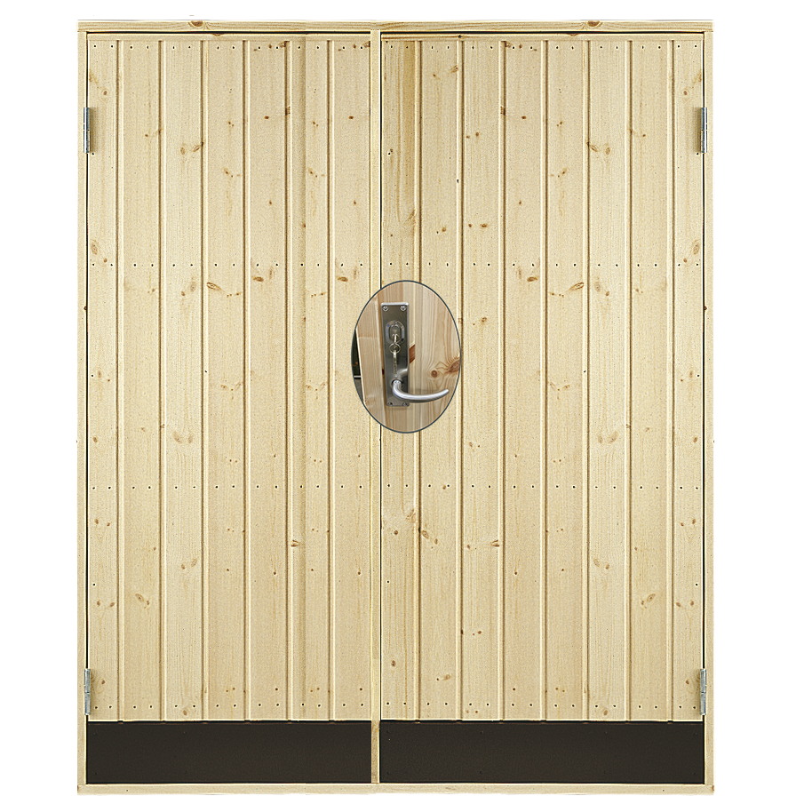 Dbl. udhusdør panel inkl. karm/montagesæt - HU - 151,2×187,8 cm