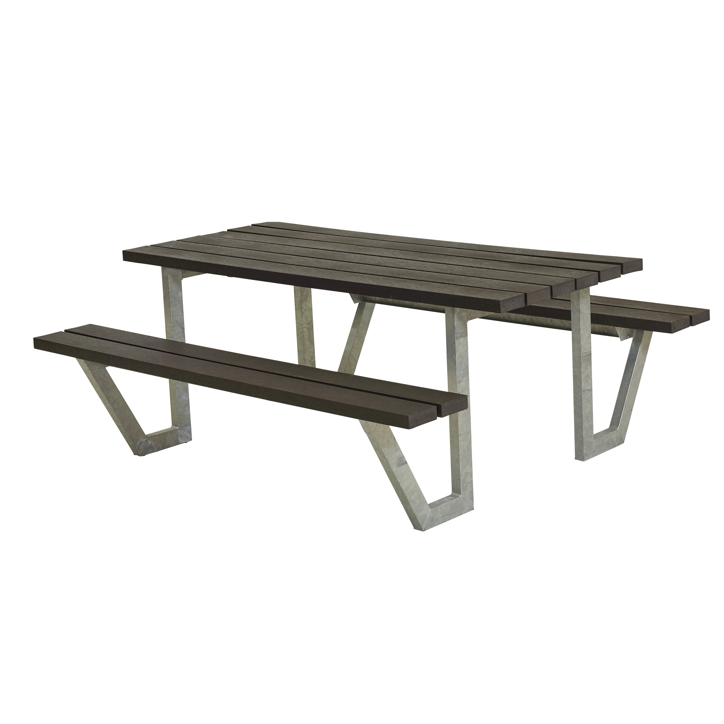 Wega Bord/Bænkesæt - 177 cm - RePlast - Sort