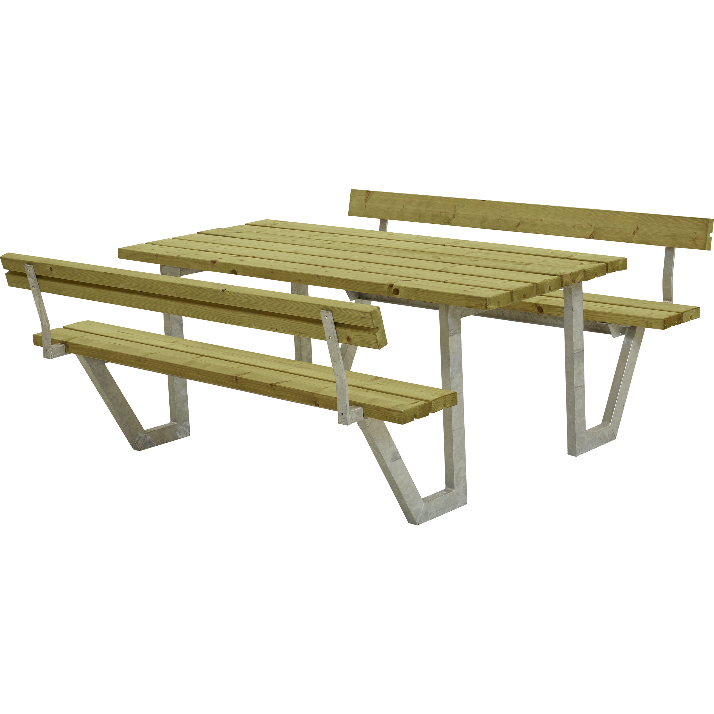 Wega Bord/Bænkesæt m/2 ryglæn - 177 cm - Trykimprægneret