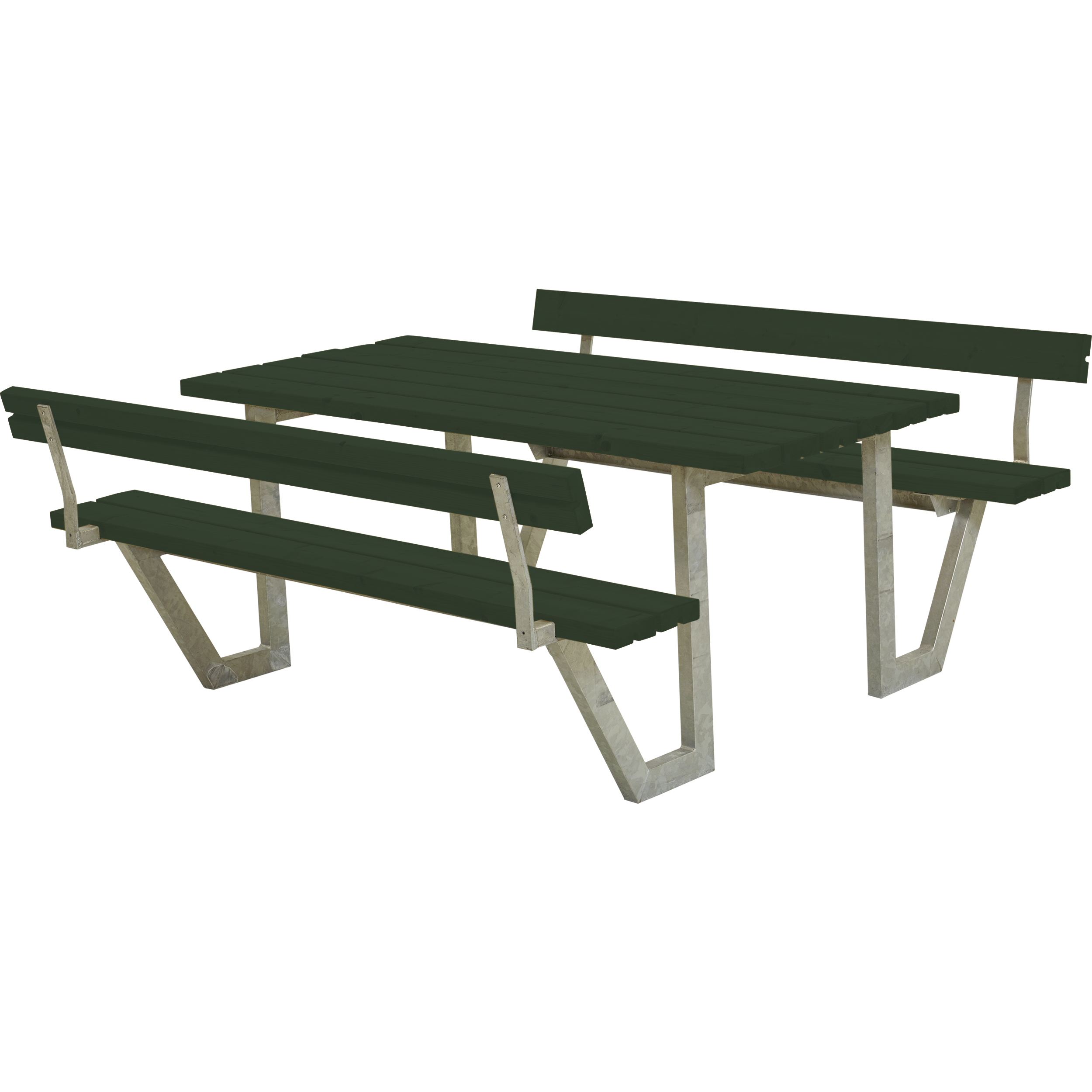 Wega Bord/Bænkesæt m/2 ryglæn - 177 cm - Grøn