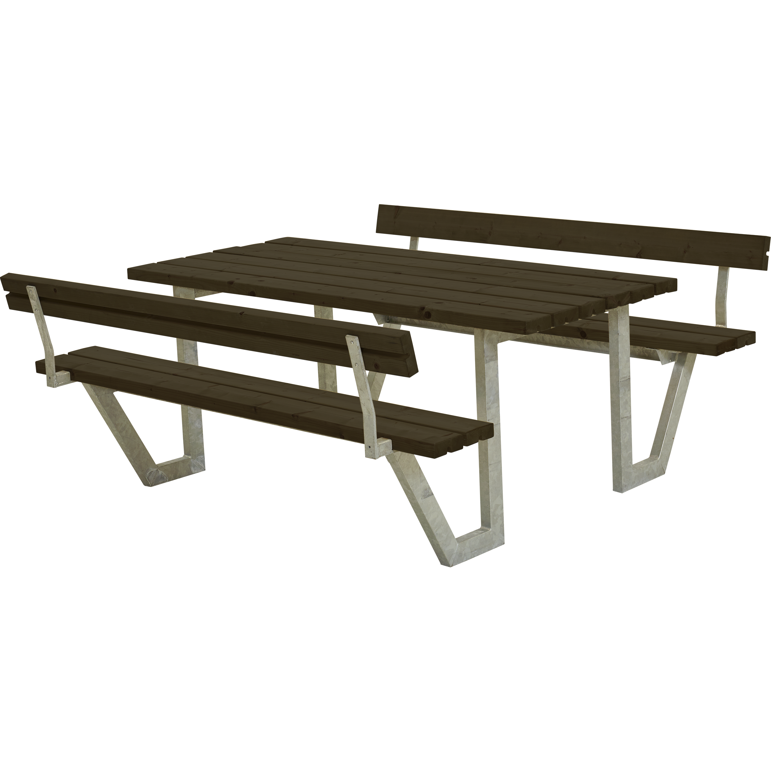 Wega Bord/Bænkesæt m/2 ryglæn - 177 cm - Sort