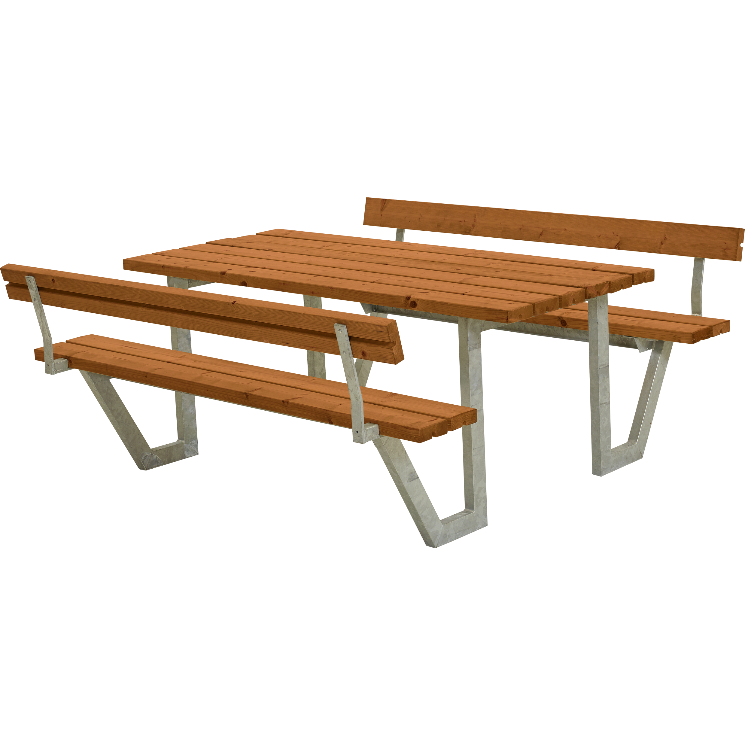 Wega Bord/Bænkesæt m/2 ryglæn - 177 cm - Grundmalet Teak