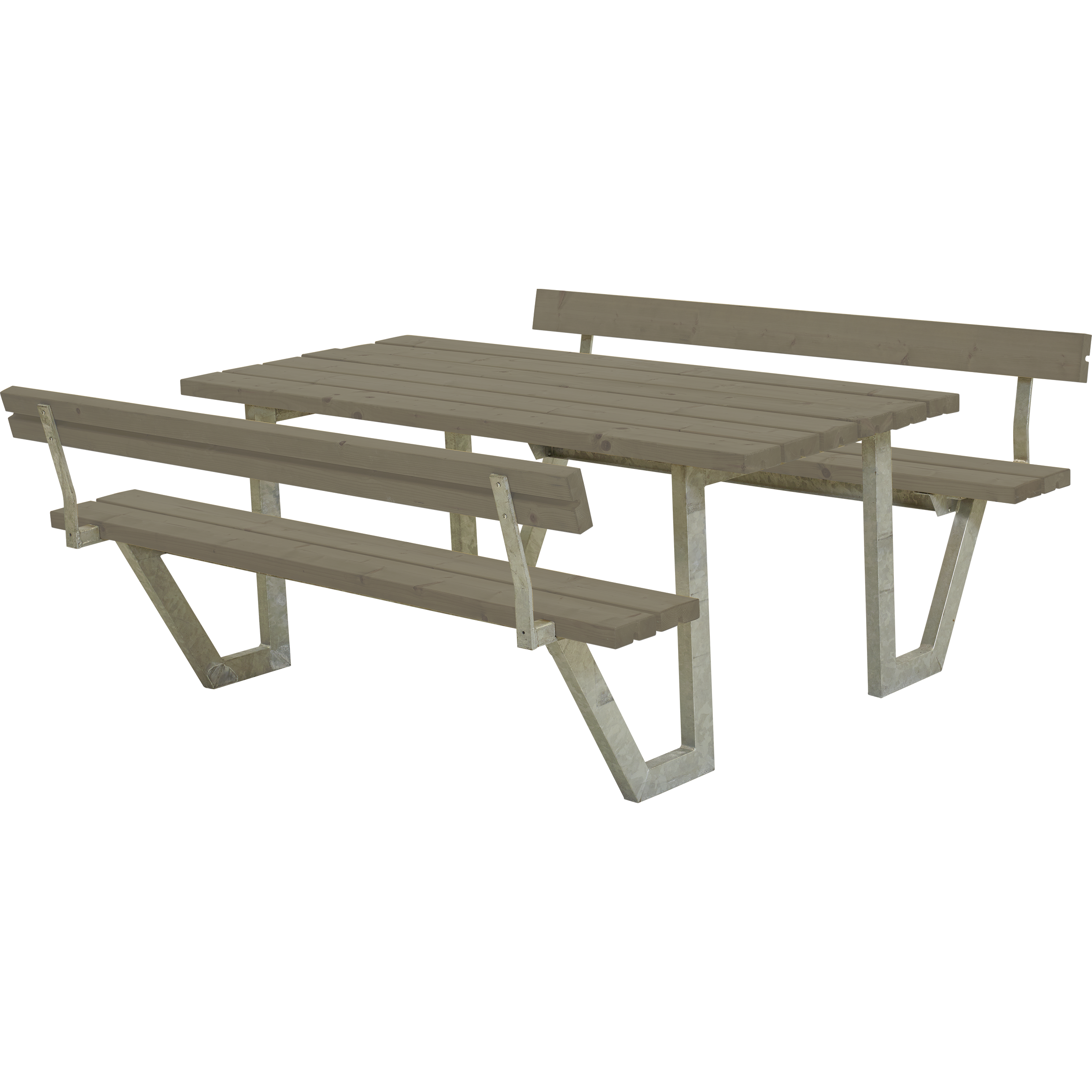 Wega Bord/Bænkesæt m/2 ryglæn - 177 cm - Gråbrun