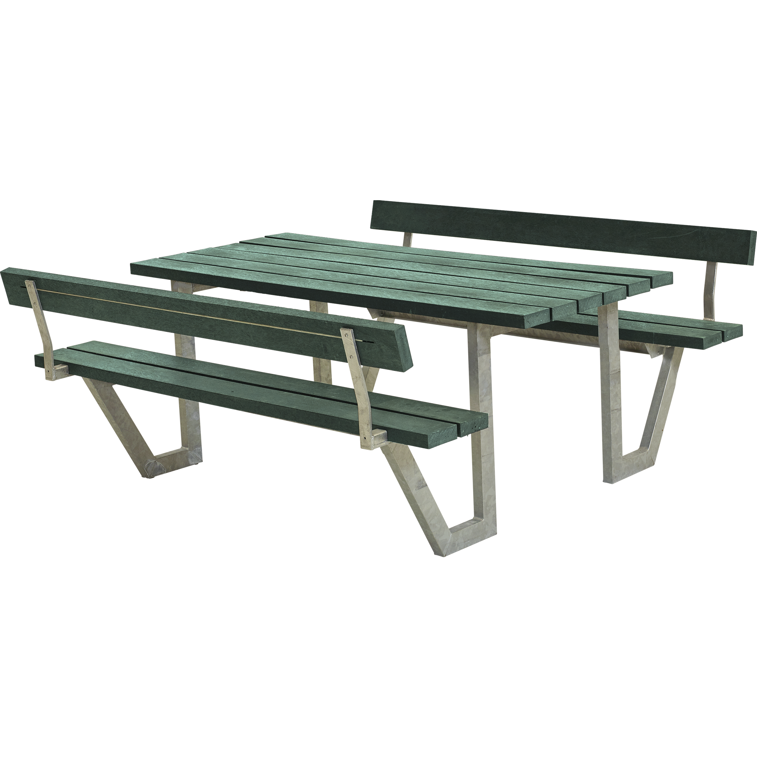 Wega Bord/Bænkesæt m/2 ryglæn - 177 cm - ReTex - Grøn